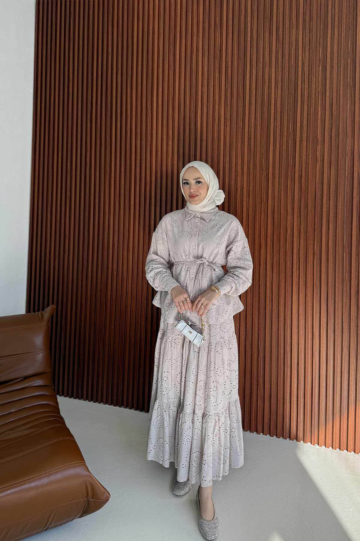 Melike Tatar-32-4014 Model Brode Set - Stone 2