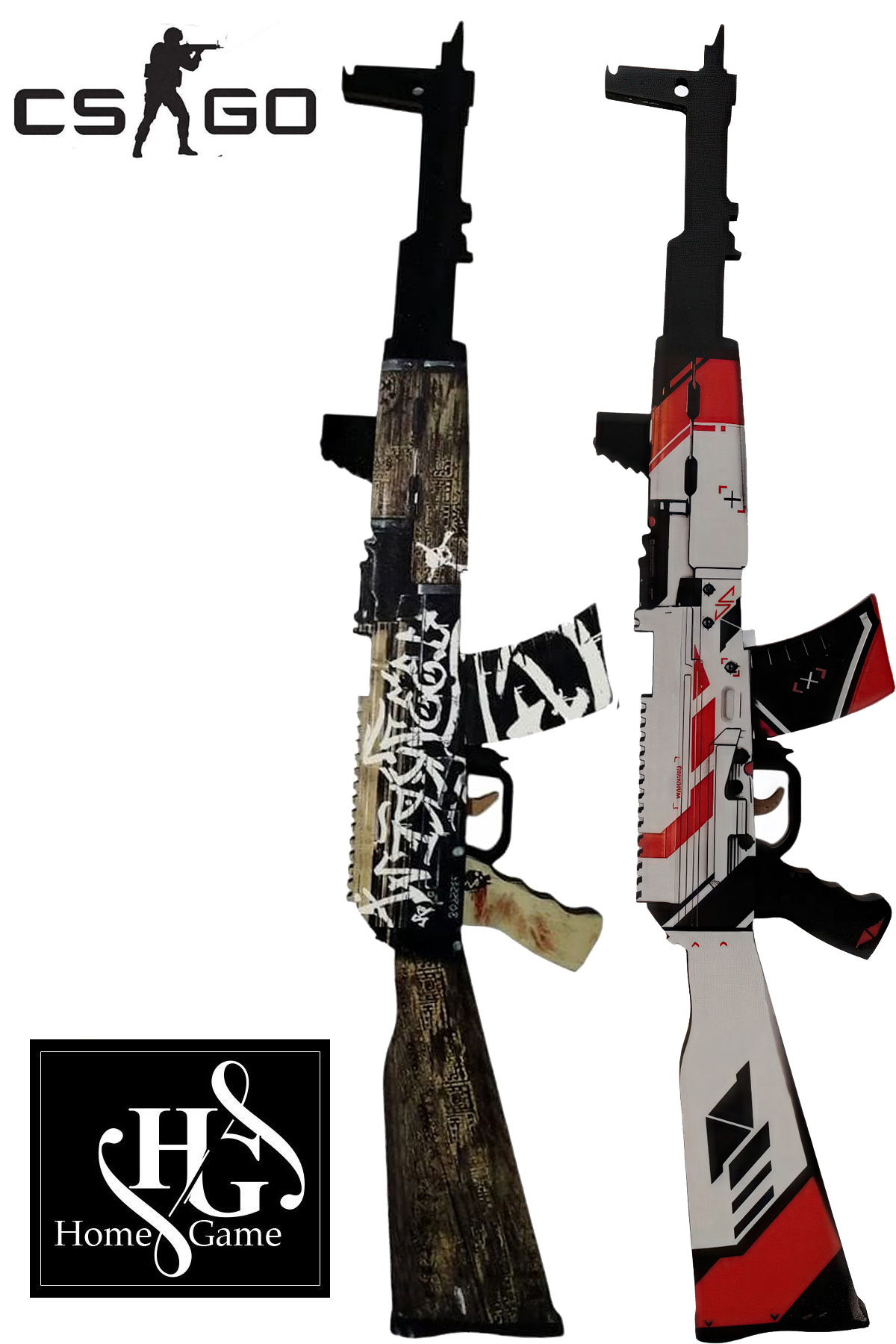 Genel Markalar Ahşap Cs Go AK47 Wasteland Rebel ve Asiimov Skin ...