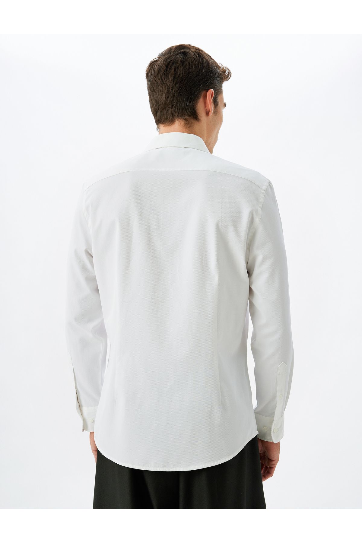 Koton-Long Sleeve Slim Fit Classic Shirt - Half Italian Neckline, Cotton Blend 4