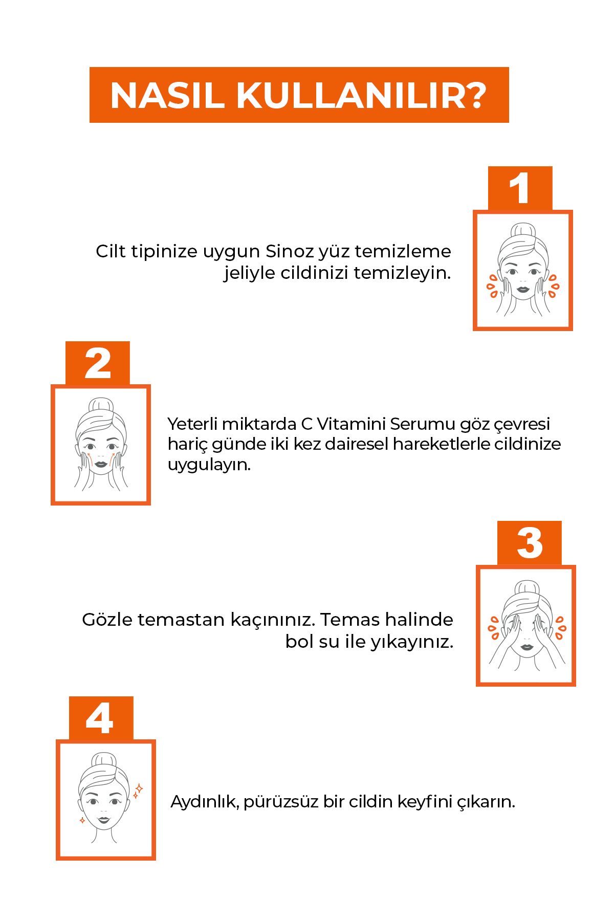 SİNOZ-Tone Equalizing Brightening Vitamin C 4 % Niacinamid 2 % Gesichtsserum 30 ml für jede Haut 4