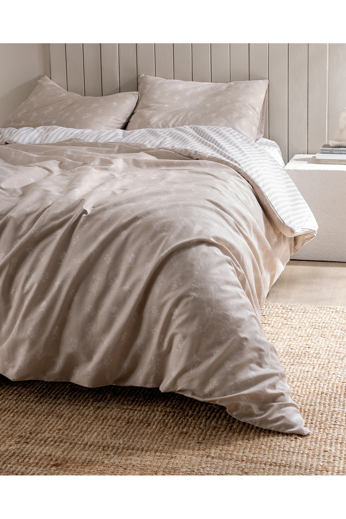 ست روتختی چاپی رانفورس ۱۰۰٪ پنبه دو نفره مادام کوکو روور - بژ