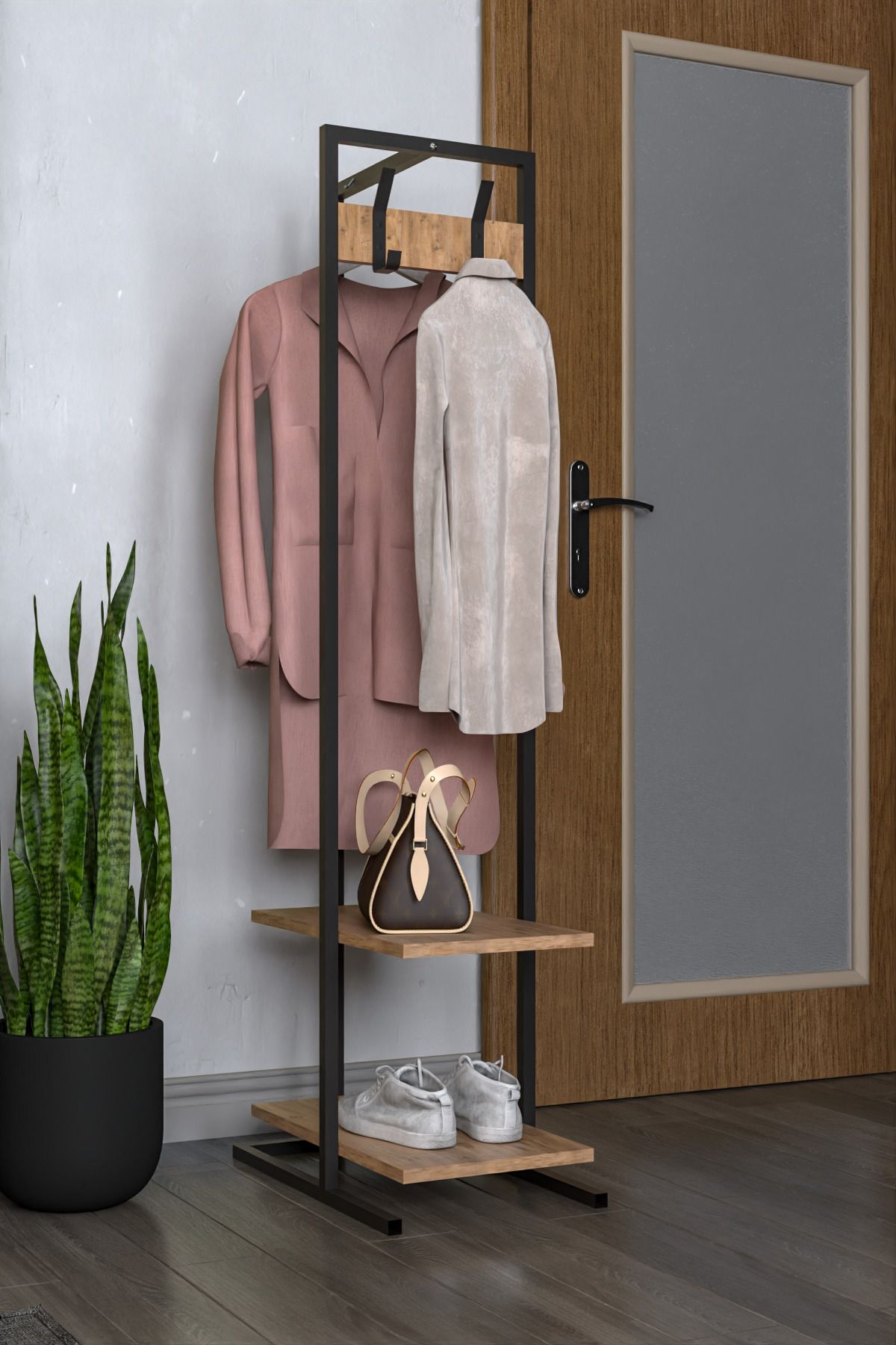 Retodesign-Tiny Coat Rack - Clothes Rack with Shelf 4