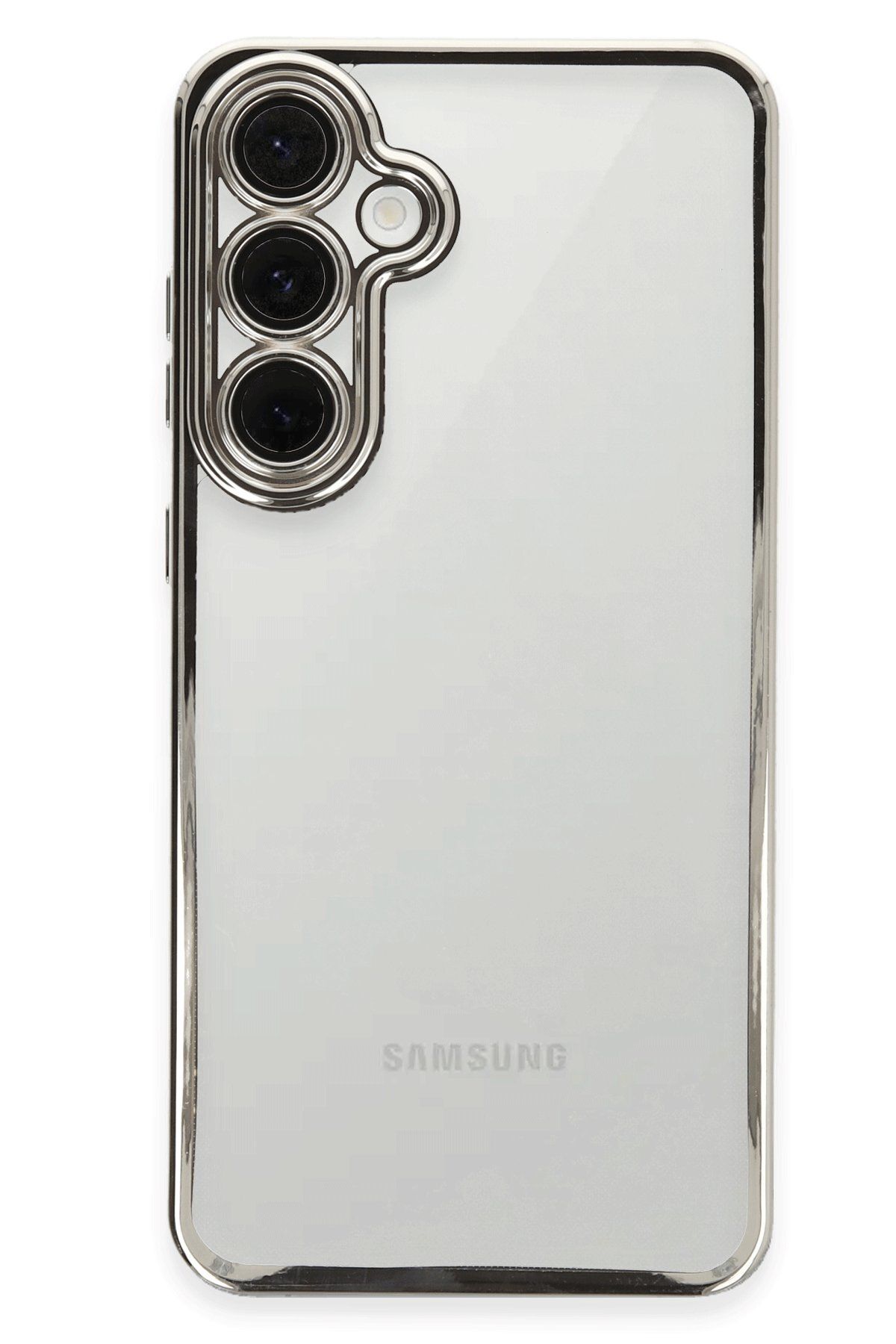 Leybaks Samsung Galaxy S24 FE Uyumlu Lens Korumalı Kenarlar Renkli Şeffaf Kılıf