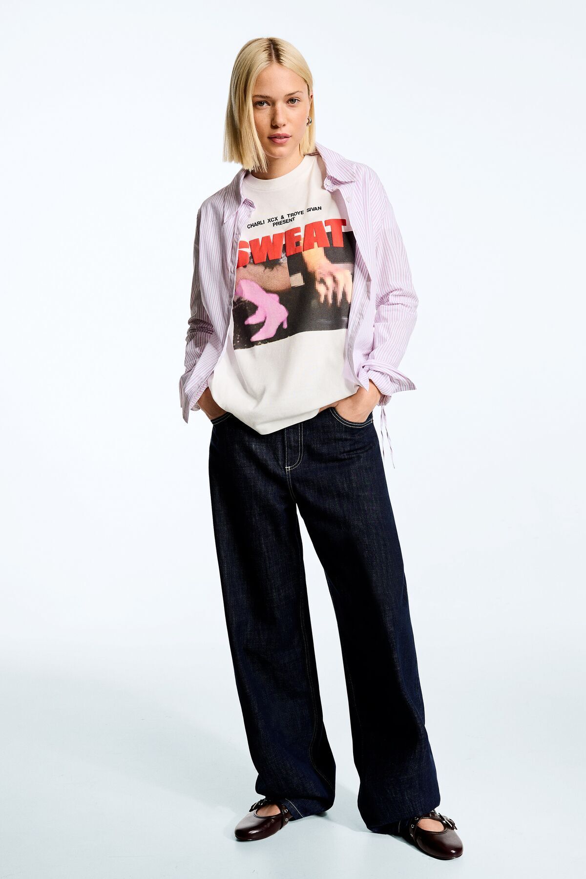 Bershka-Sweat Charli xcx & Troye Sivan short sleeve T-shirt 3