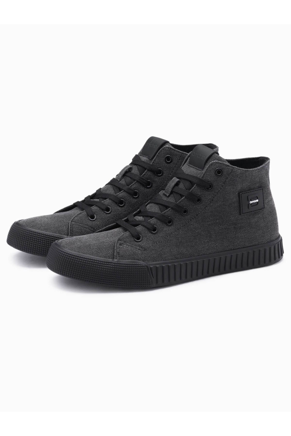 OMBRE-Herren High Top Canvas Sneakers - schwarz V1 OM-FOTH-0186 44 3