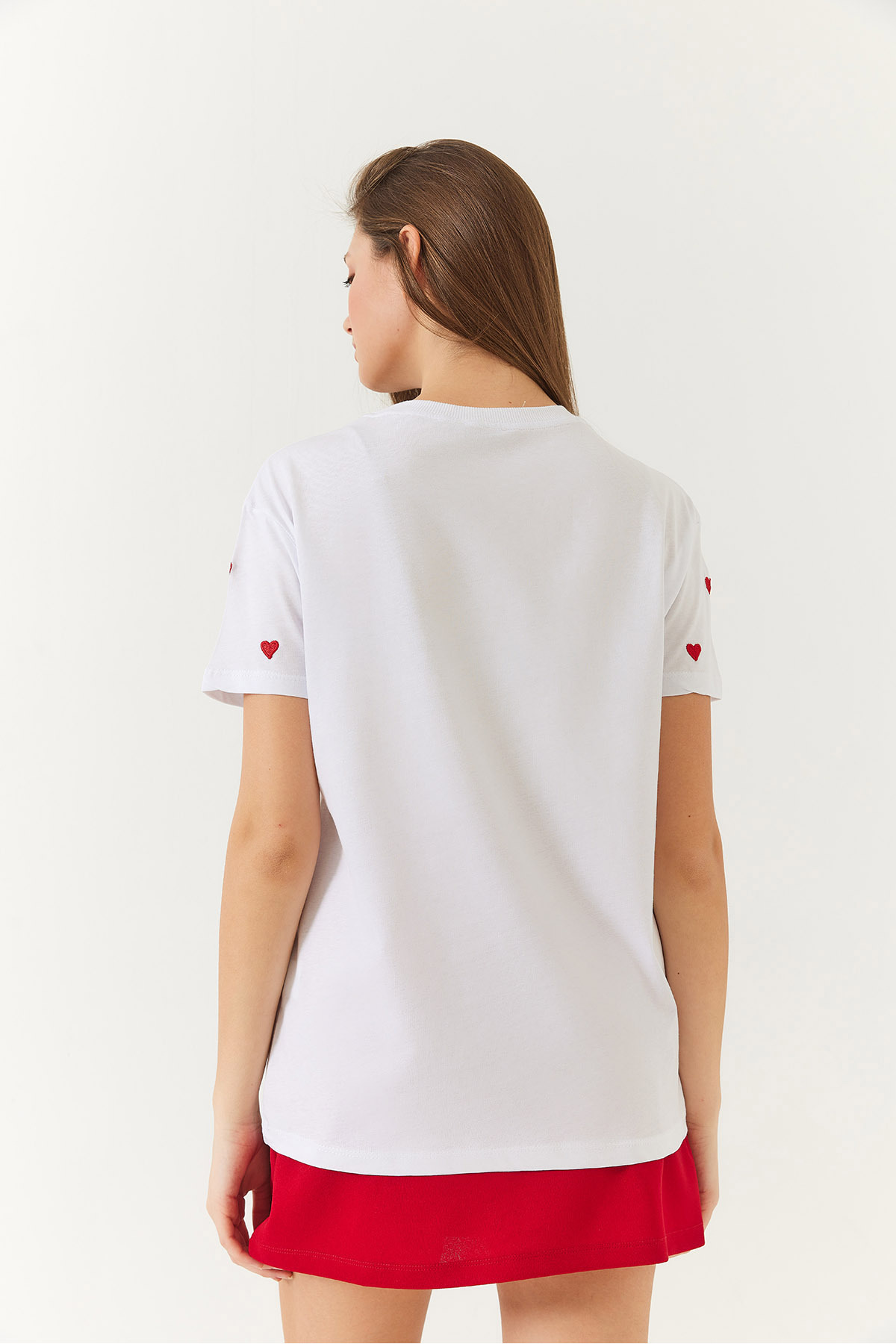 Bianco Lucci-Herz besticktes Damen-T-Shirt - 60602004 5