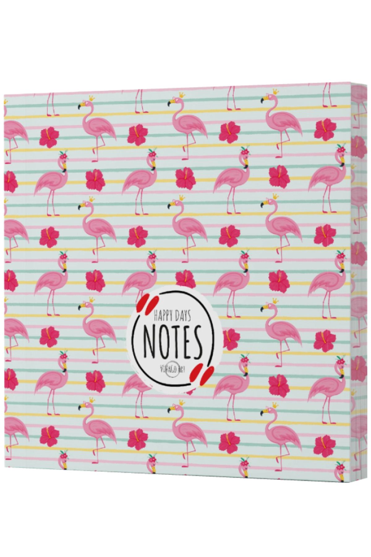 Dokuz Yayınları-Vivago Art Flamingo 2, 14X20 Lined Notebook-15X15 Unlined Notebook Set (320 Sheets) 2