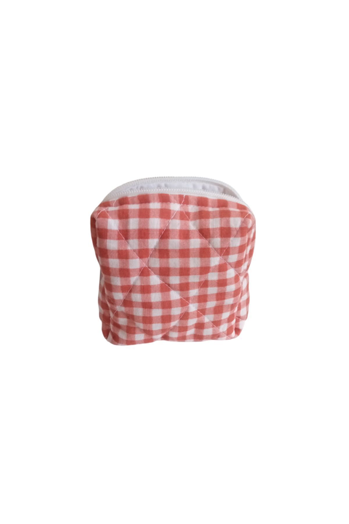 Orjin-Large Size Checkered 2-Piece Set Makeup Bag and Wallet Set 4