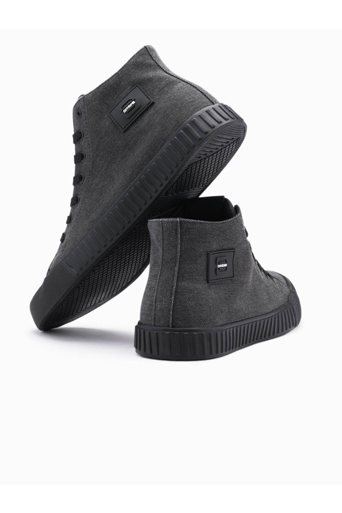 OMBRE-Herren High Top Canvas Sneakers - schwarz V1 OM-FOTH-0186 44 6