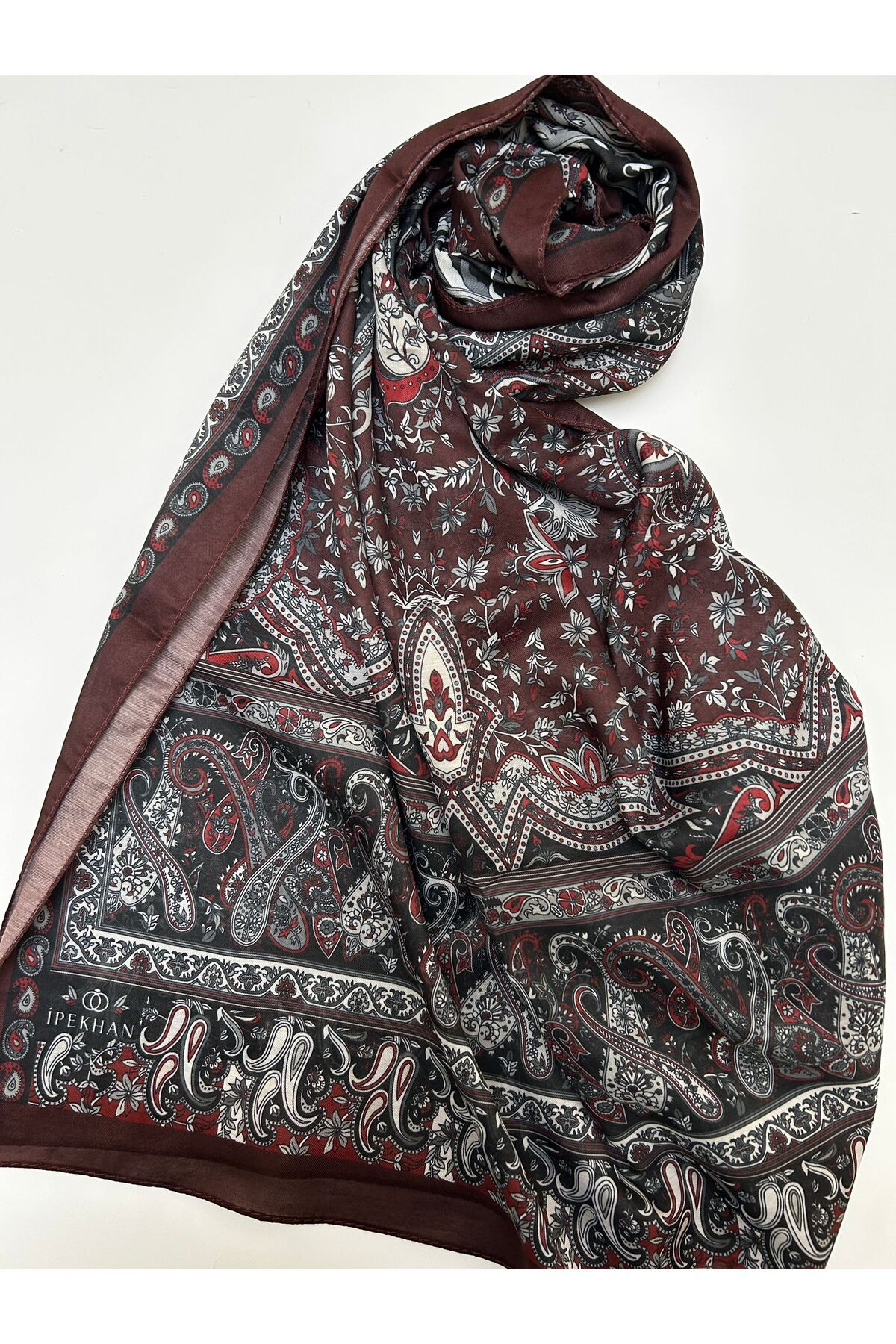 İpekhan-Hindu Pattern Thin Cotton Shawl 1