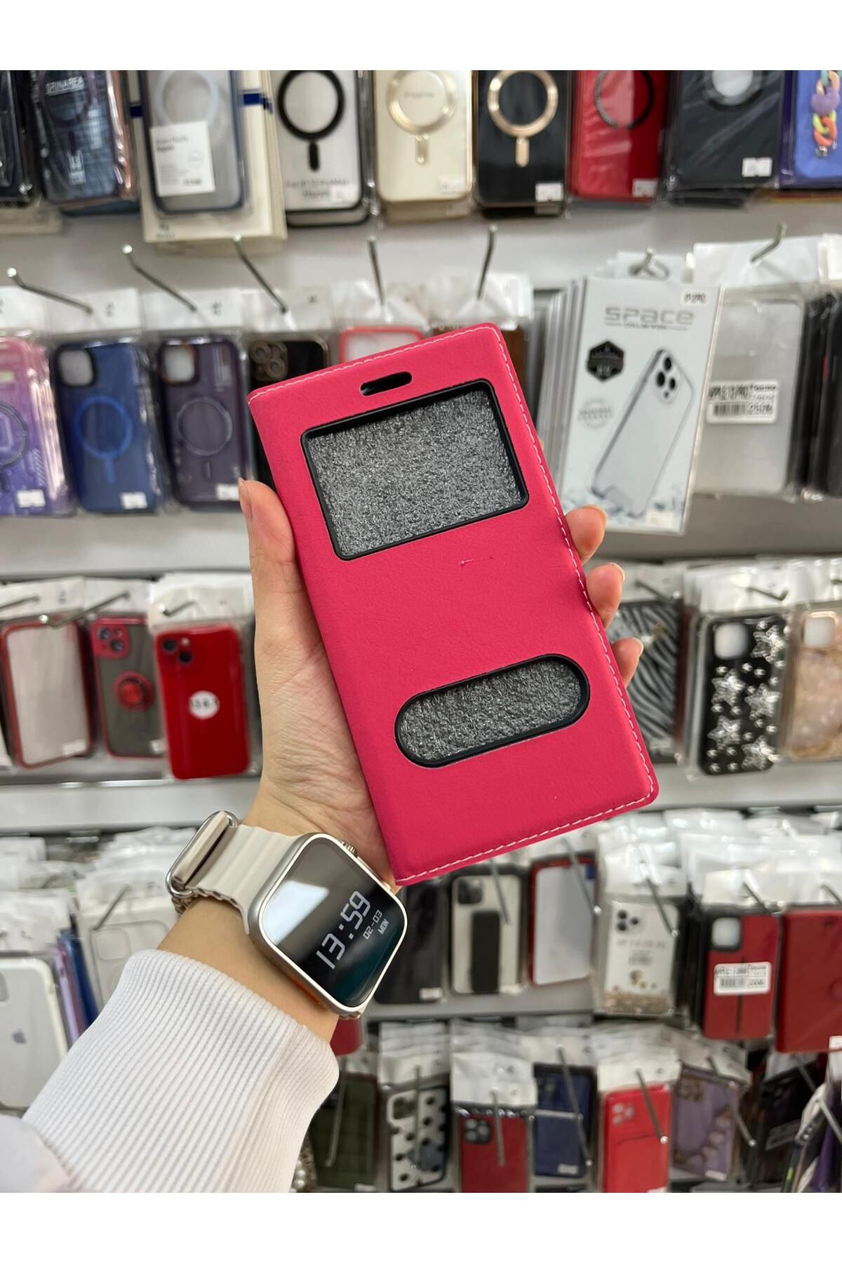 TECNOTREND Galaxy S/7 Egde Pencereli Kapaklı Silikon Kılıf