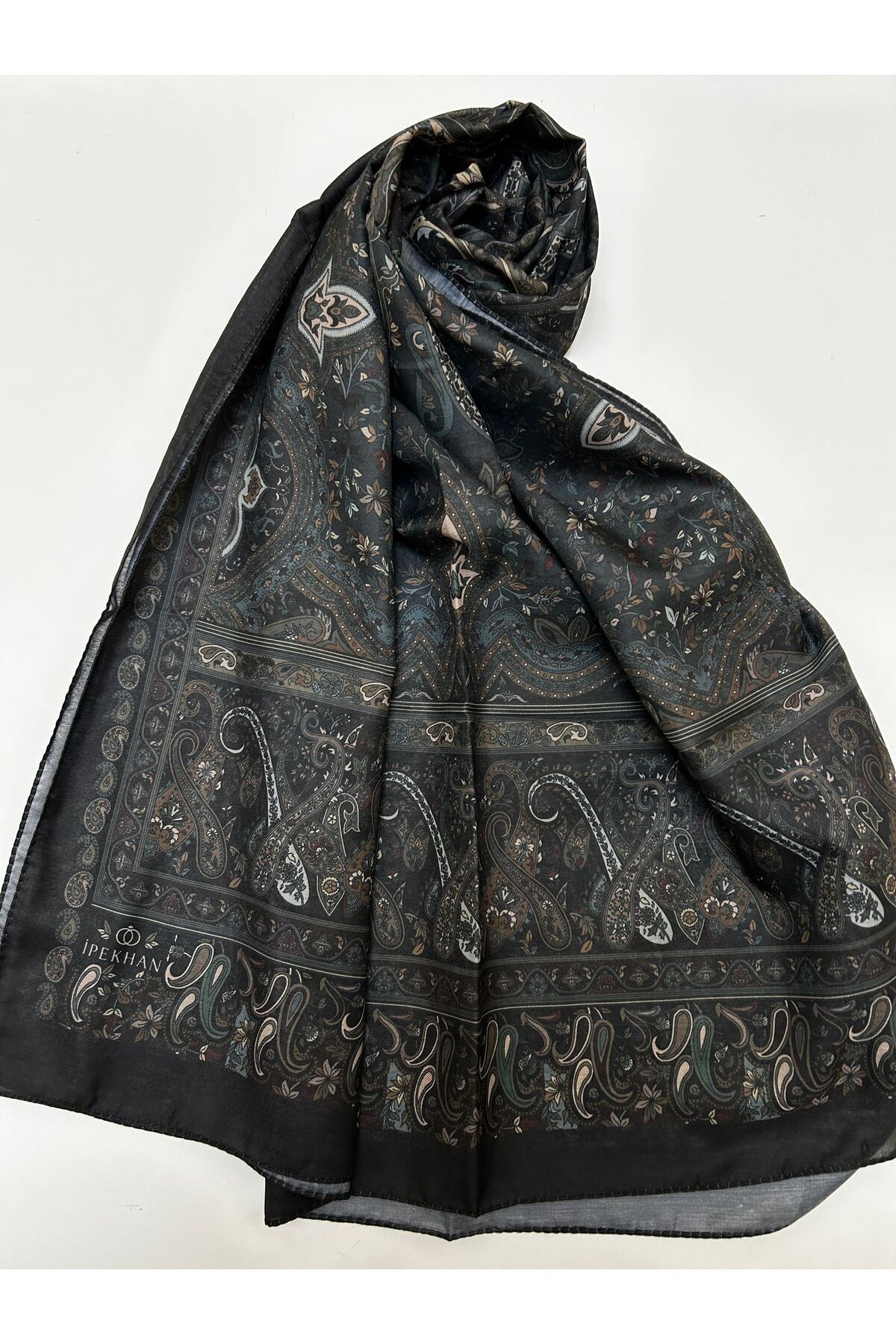 İpekhan-Hindu Pattern Thin Cotton Shawl 1