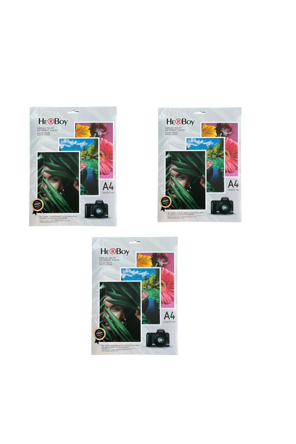 Herboy Parlak A4 Fotoğraf Kağıdı 180 gr 20'li ( 3 Paket  )