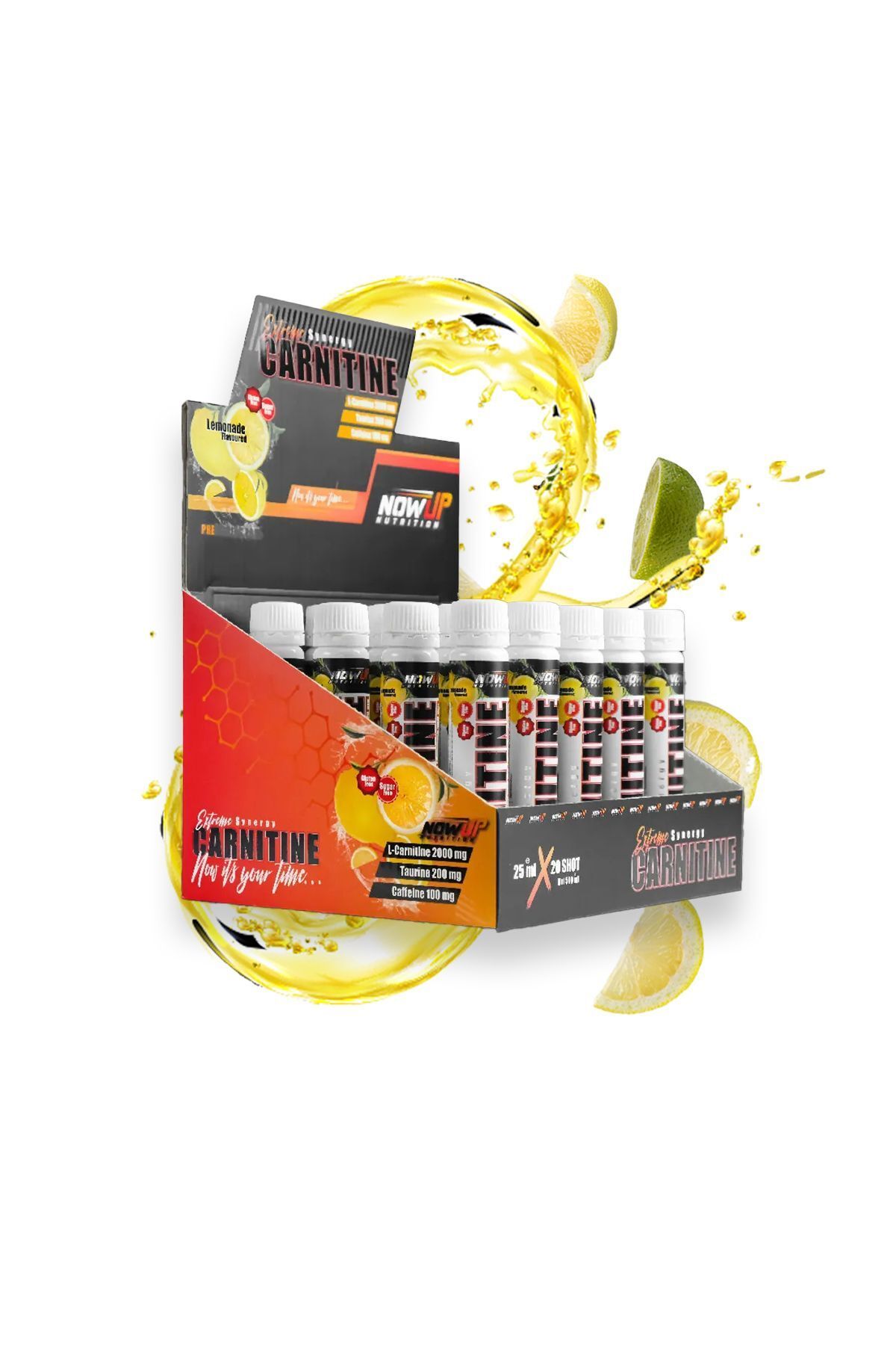 NOWUP NUTRITION L-carnitine Shot 20 X 25 ml - Limon Aromalı- 20 Adet Shot