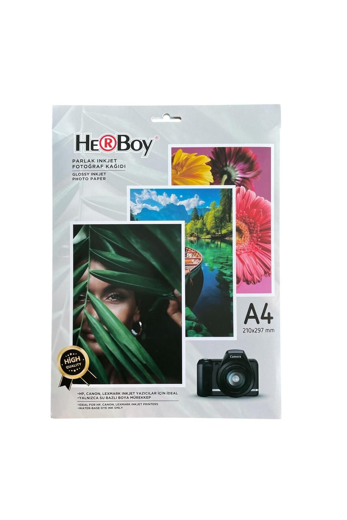 Herboy Parlak A4 Fotoğraf Kağıdı 180 gr 20'li ( 1 Paket )