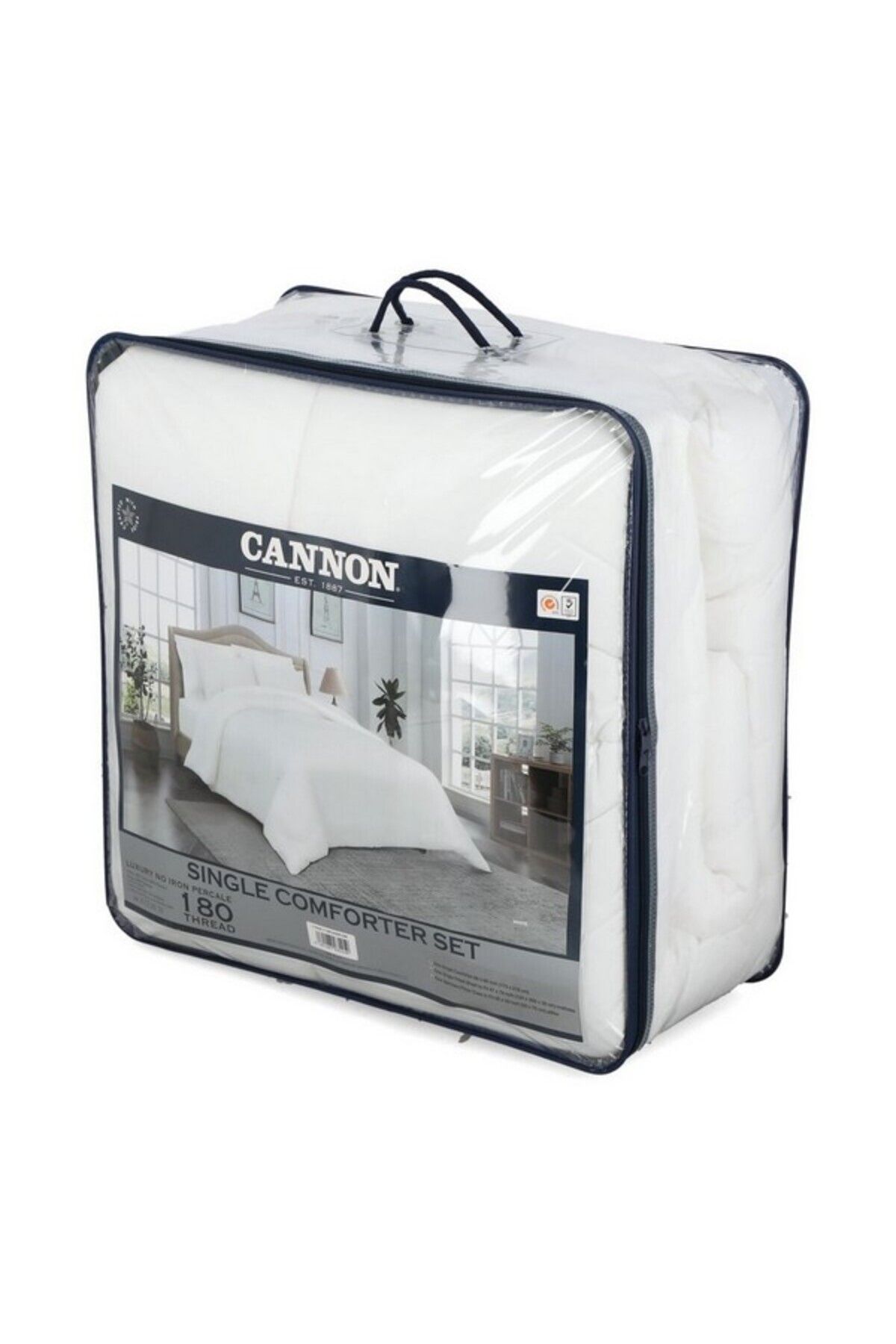 Cannon-3-Piece 180 Thread Solid Single Comforter Set 2
