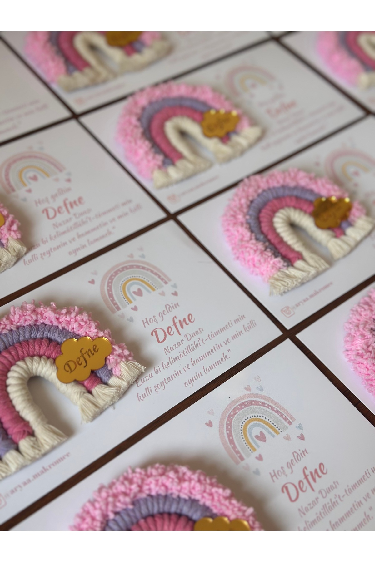 Tasarım Makrome Gökkuşağı Magnet 20 adet Bebek Doğumu Bebek Hediyelik fotoğrafı 2 (önizleme)