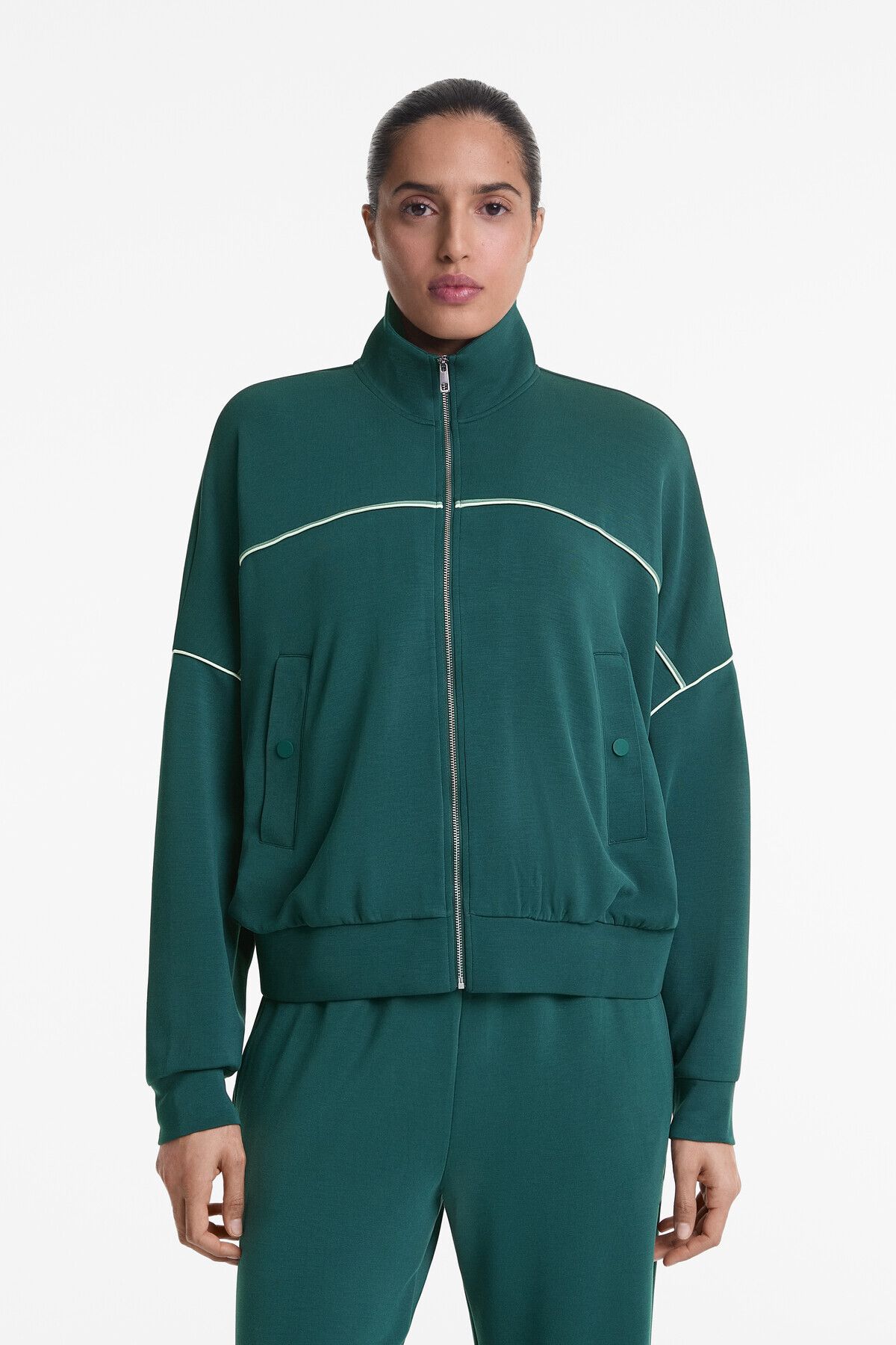 Oysho-Piping jacket with soft-touch modal and buttons 1