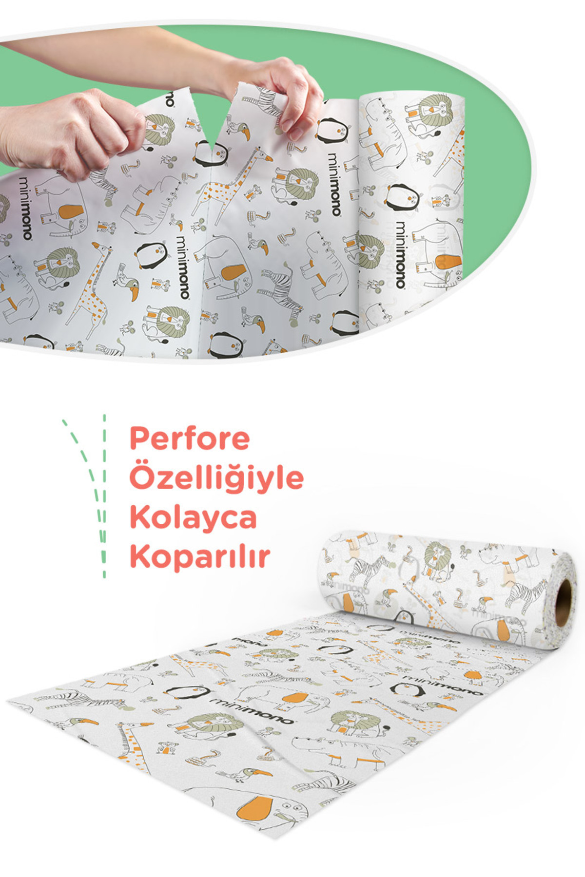 Minimono Mama Sandalyesi Altı Ve Aktivite Örtüsü - Kullan At- 1 Rulo 10 Adet fotoğrafı 4 (önizleme)