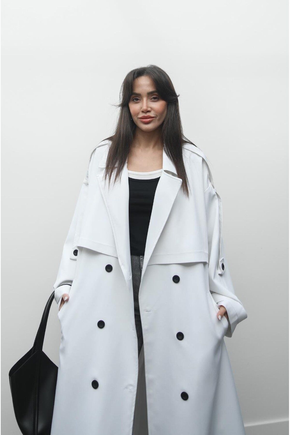 Havoş-White Premio Lined Trench Coat 6