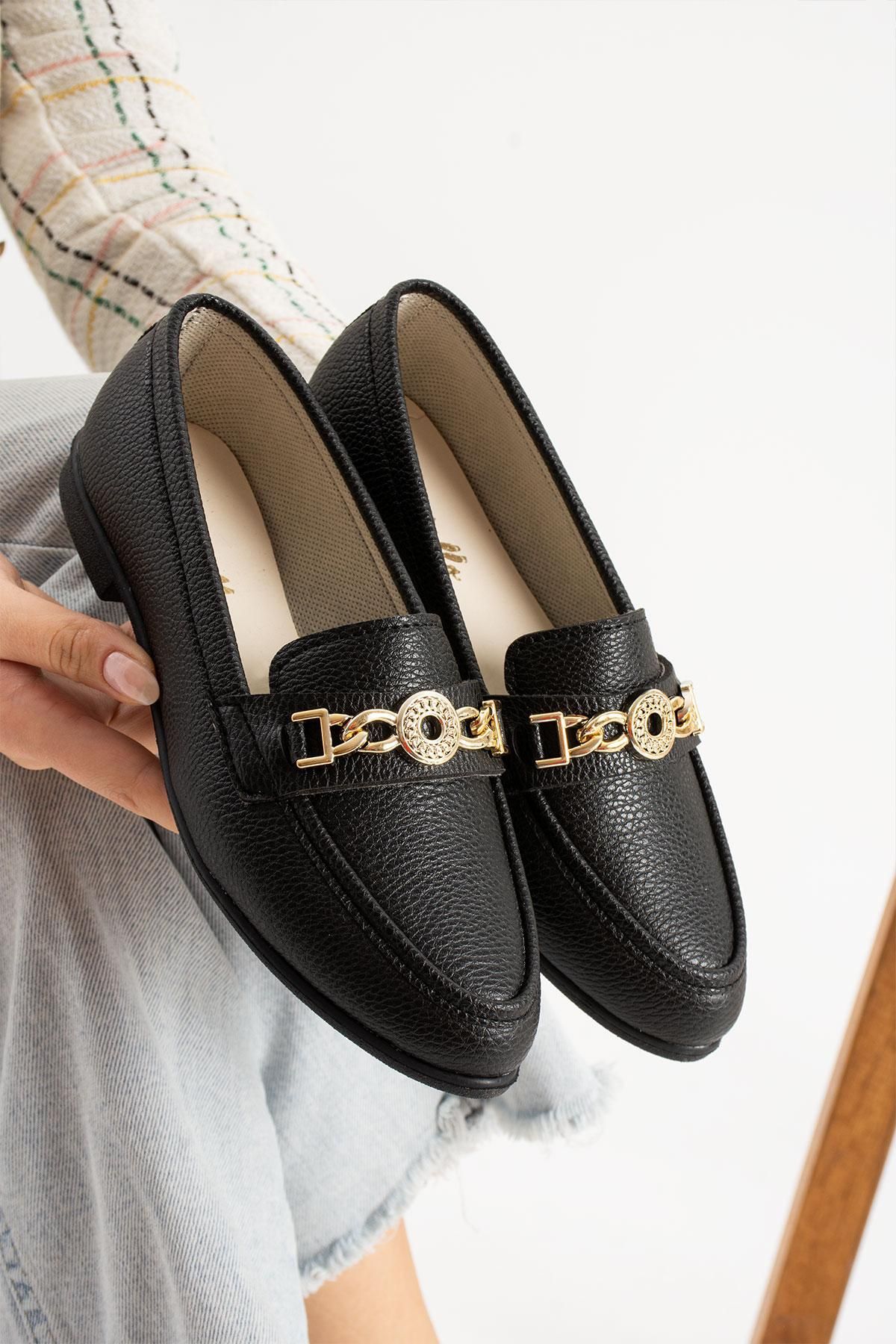 FEMME FATALE MERCAN TOKA DETAYLI KADIN BABET LOAFER