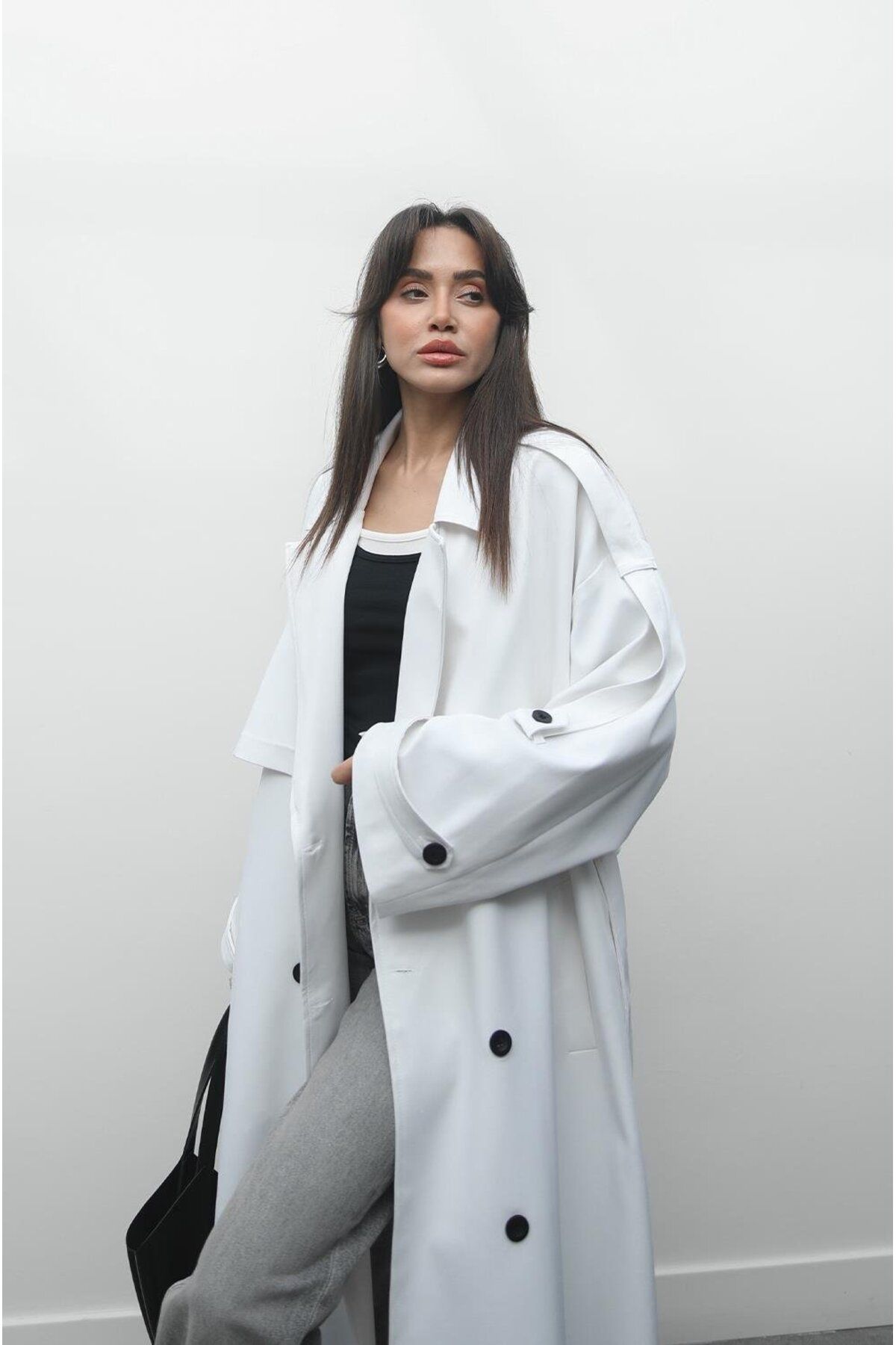 Havoş-White Premio Lined Trench Coat 4