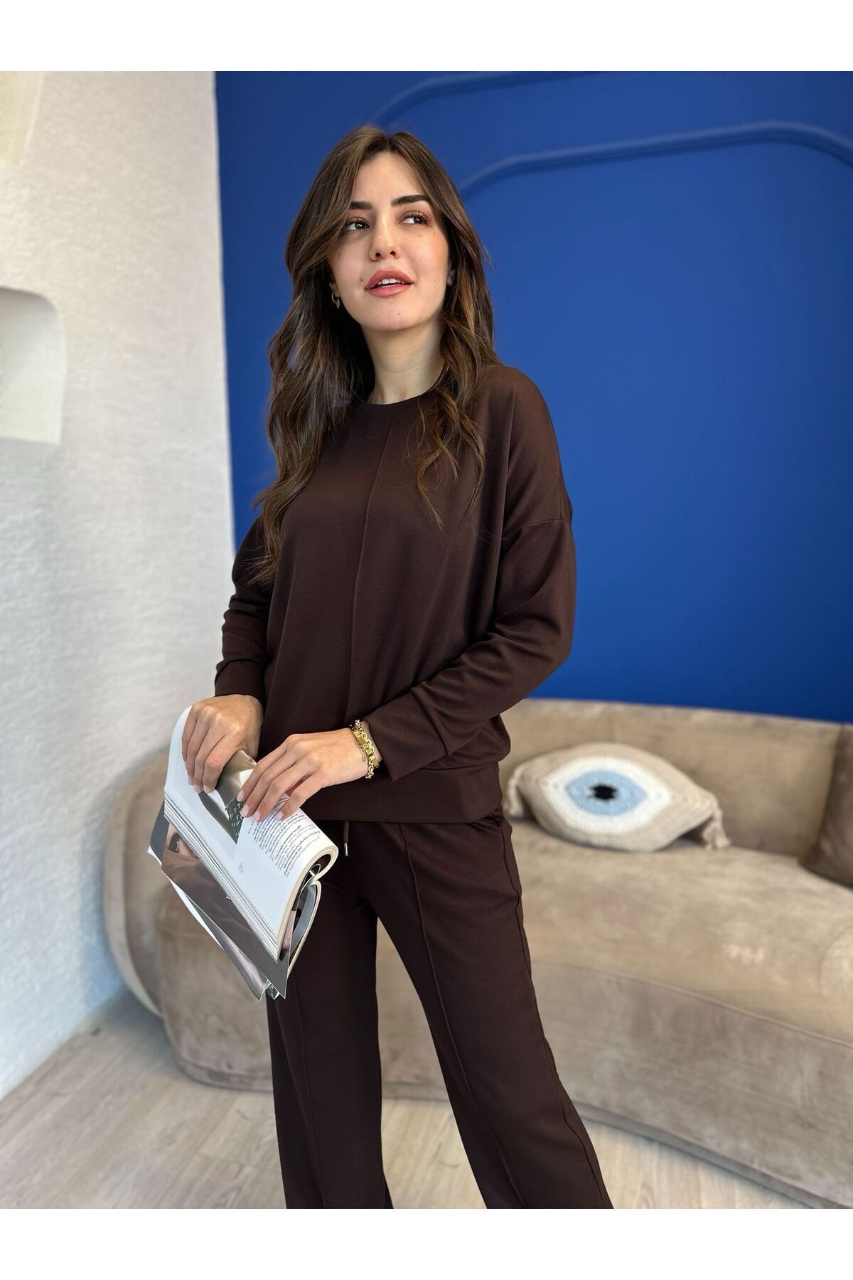 Devesta Moda-Soft Modal Fabric Lycra Comfortable Casual and Stylish Bottom - Top Set Tracksuit Set 2