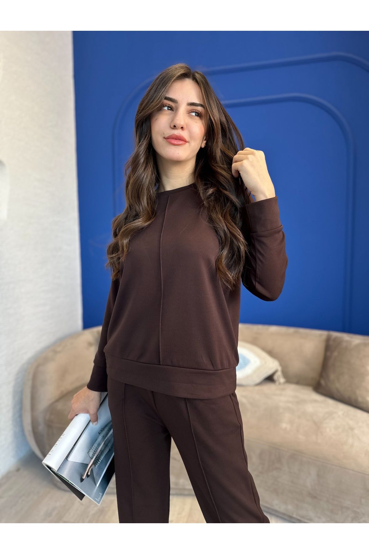 Devesta Moda-Soft Modal Fabric Lycra Comfortable Casual and Stylish Bottom - Top Set Tracksuit Set 4