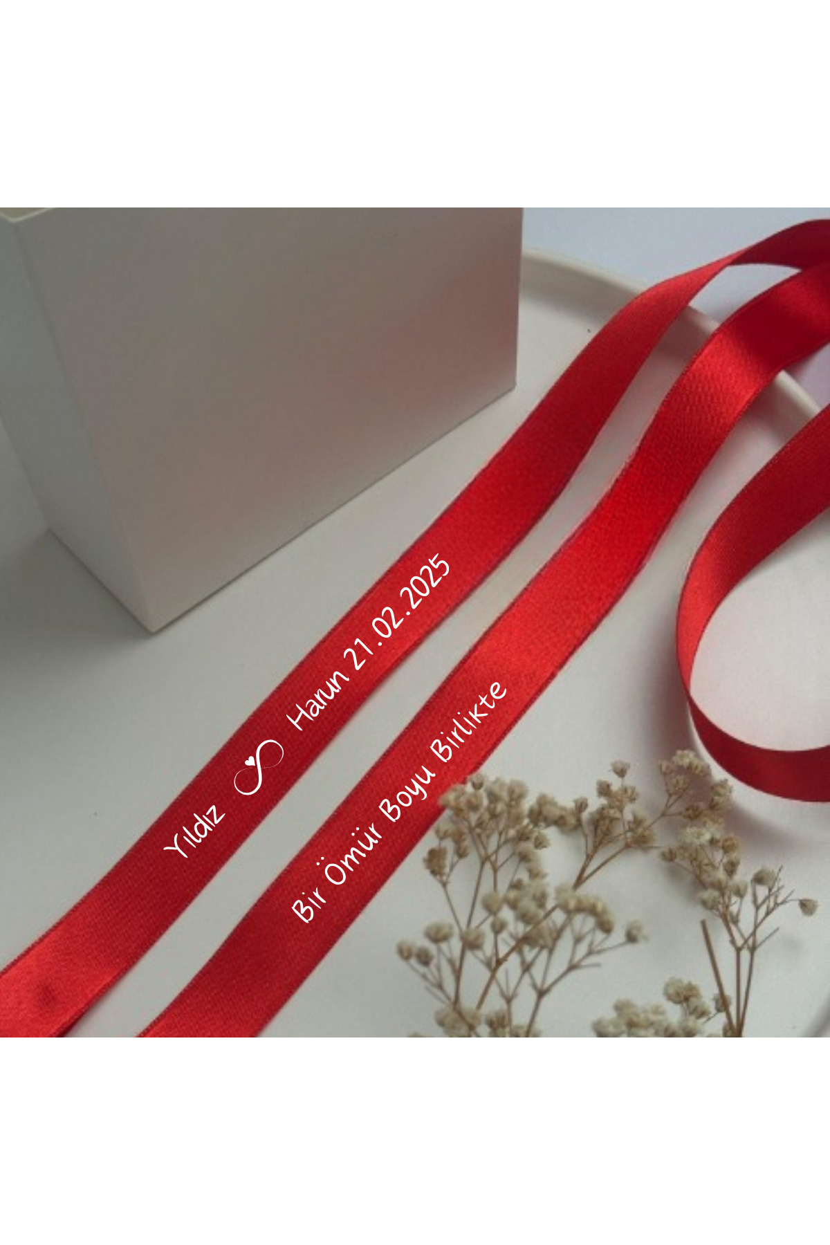 Lion Baskı ve Organizasyon-Red Satin - Engagement Ribbon, Together for Life 1