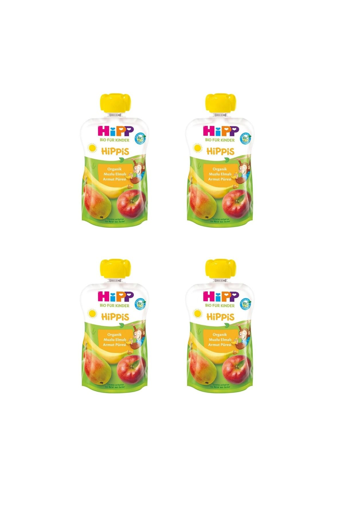 Hipp HİPP Organik Muzlu Elmalı Armut Püresi 100gr X 4 Adet