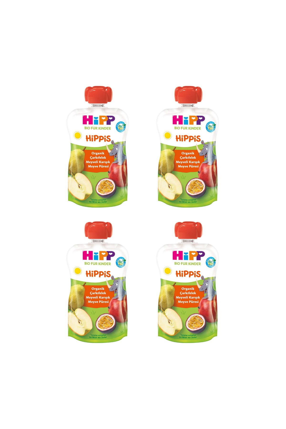 Hipp Organik Çarkıfelek Meyveli Karışık Meyve Püresi 100gr X 4 Adet