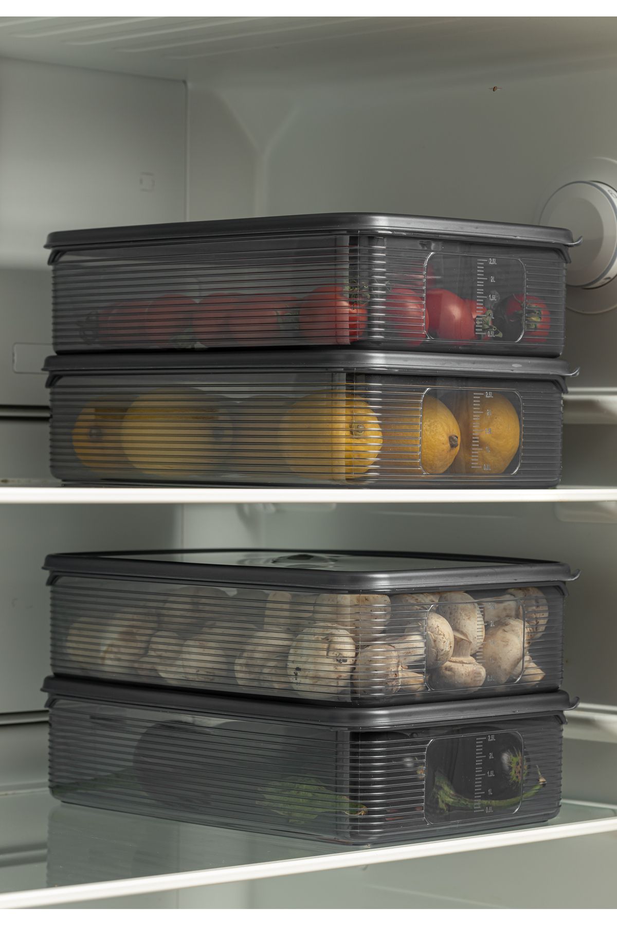 BRAMBLE LIFE-10 Pieces Anthracite Rectangular Storage Set - 3.5 Lt with Leak Proof Indicator 5