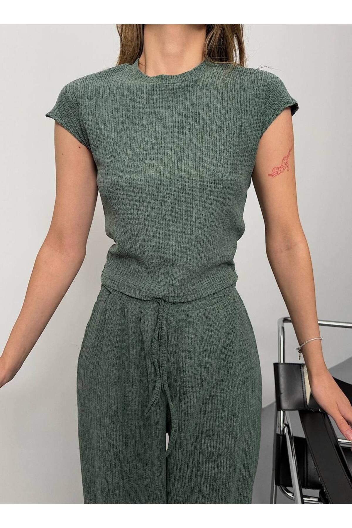 İLKCET MODA-Γυναικείο σετ Tree Bark Basic Bottom Top 4
