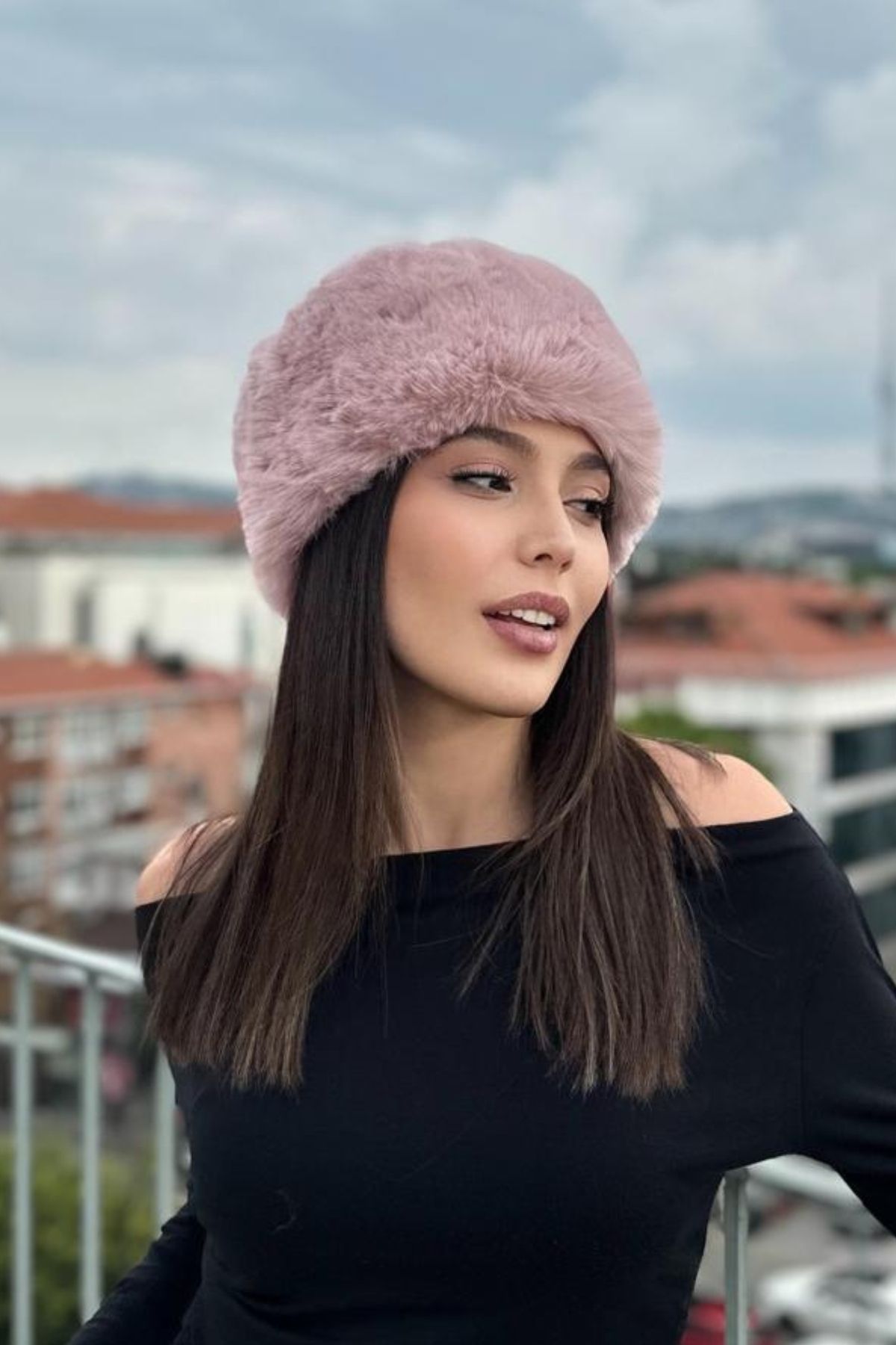 Mollycrush-Trend Faux Fur Women's Pink Heart Hat Russian Soviet Style - New Year, Christmas Gift 4