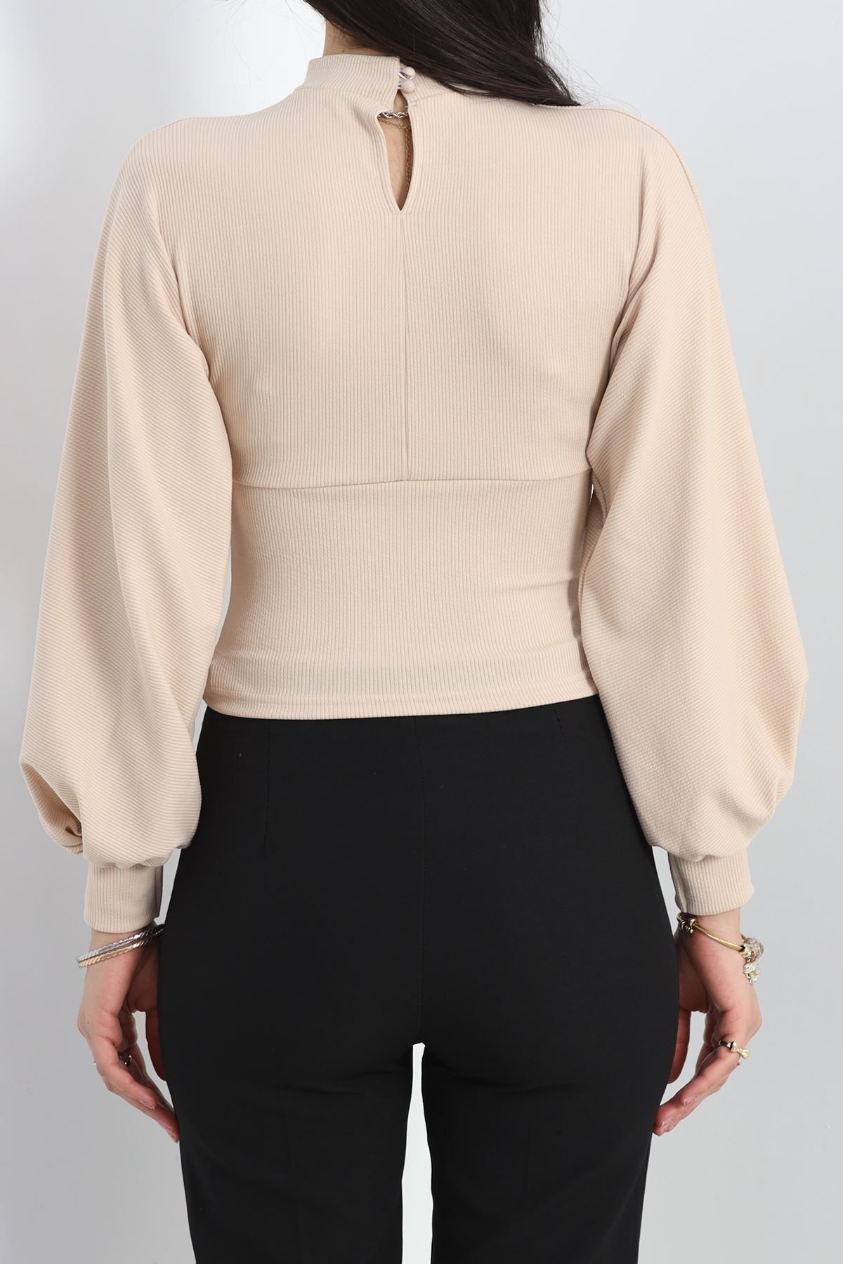 AKSU-Gamzeli̇tarzim Balloon Sleeve Blouse Cream - 20678.1892. 7