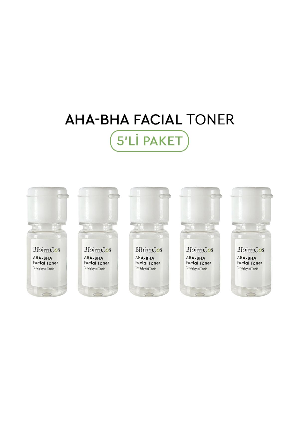 Bibimcos AHA-BHA Facial Toner 10 ml (5Adet ) - Peeling Etkisi Sunan Arındırıcı Tonik