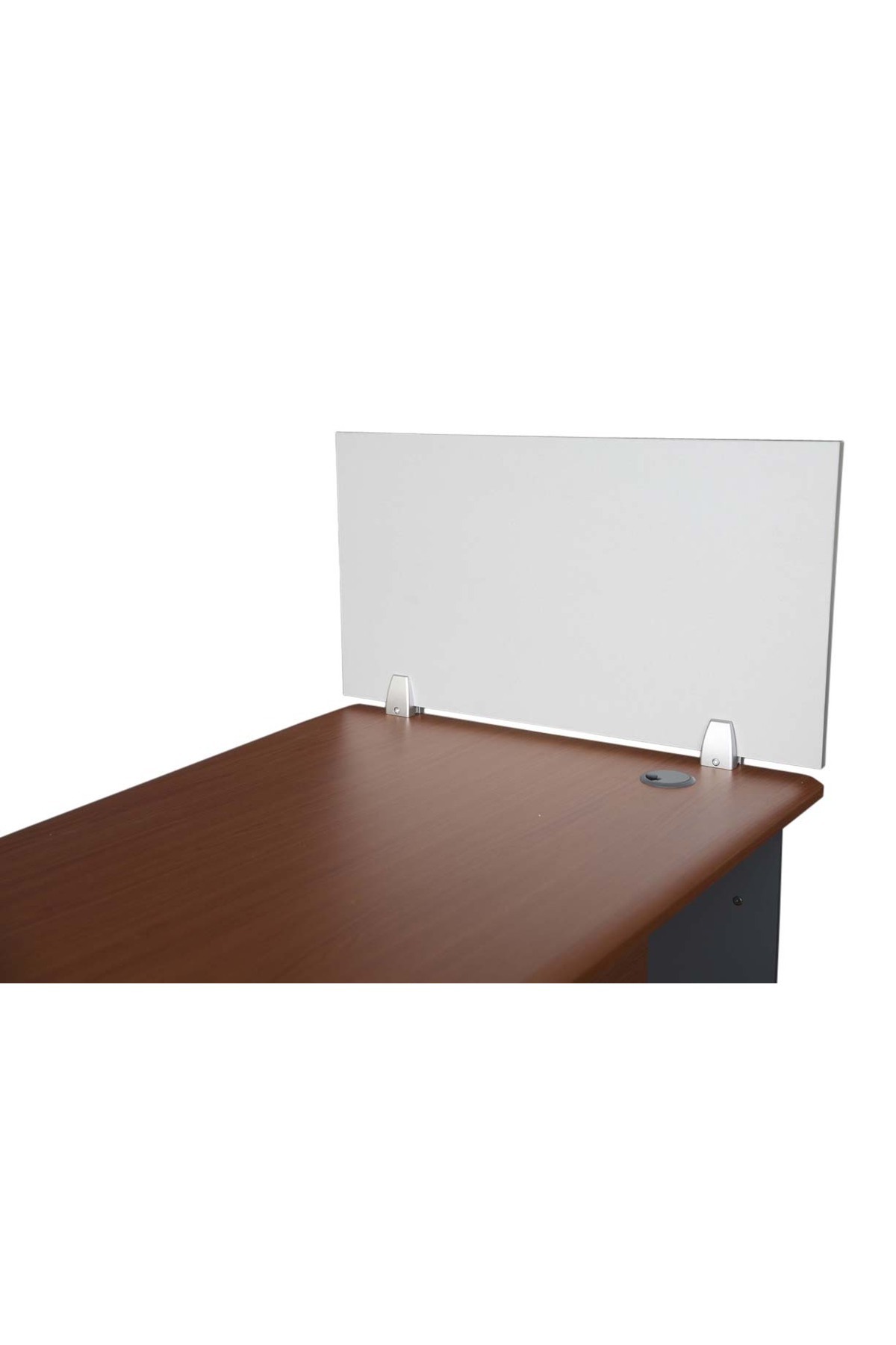 Mahmayi-Deler Desktop Mounted Privacy Panel Divider Panels with 2 Clips for Student (75 CM, Silver) 1