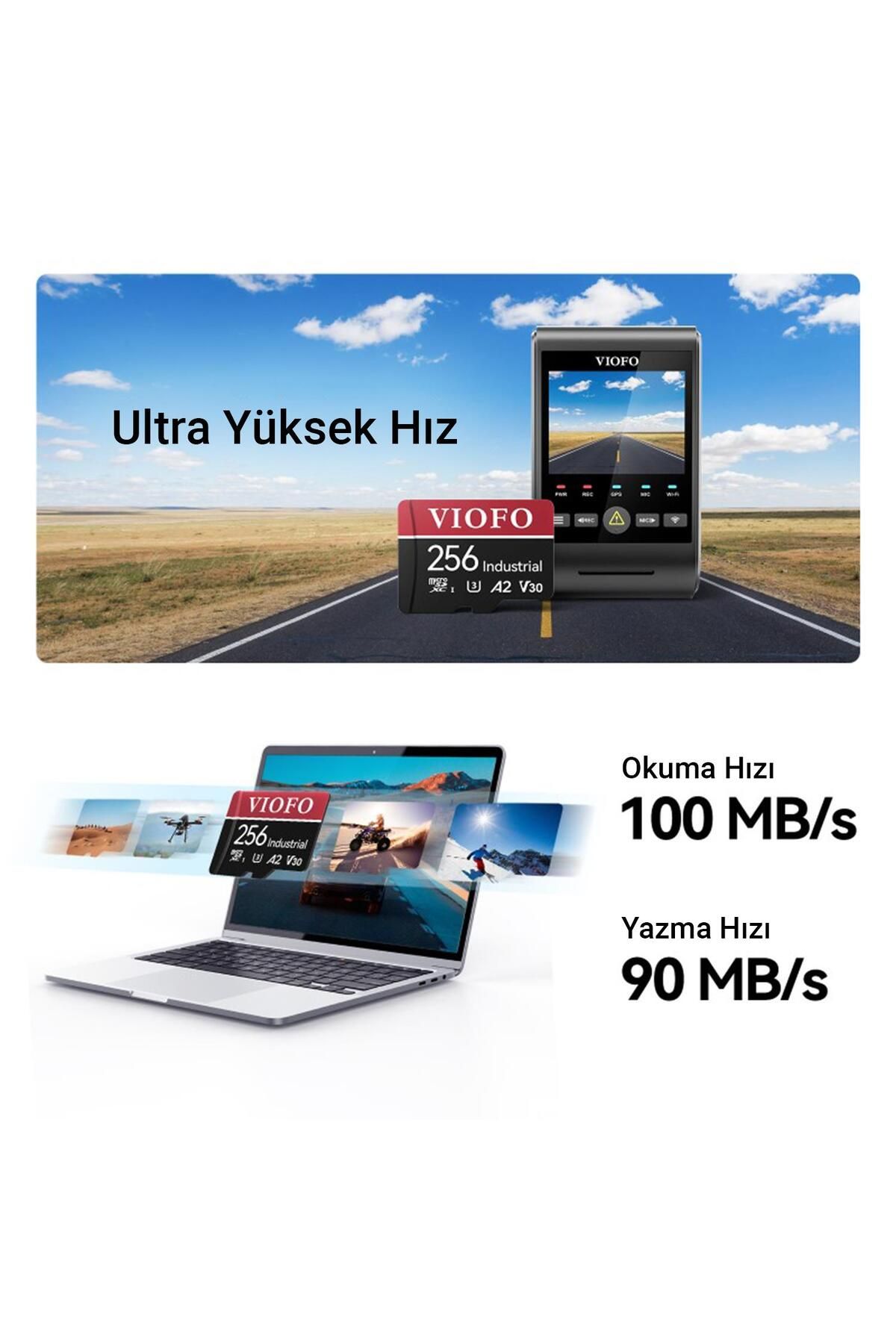 Viofo-256Gb Micro Sd Memory Card - Read and Write Speed 100Mb/S and 90Mb/S, Endurance Class 10 7