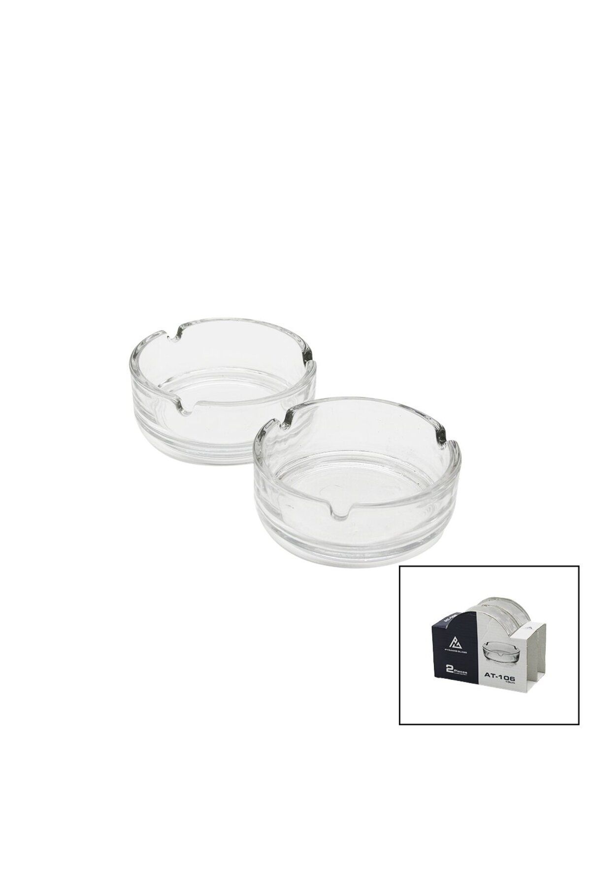 karadağsb 2Pcs 10Cm Cam - Düz Yuvarlak Küllük (4767)