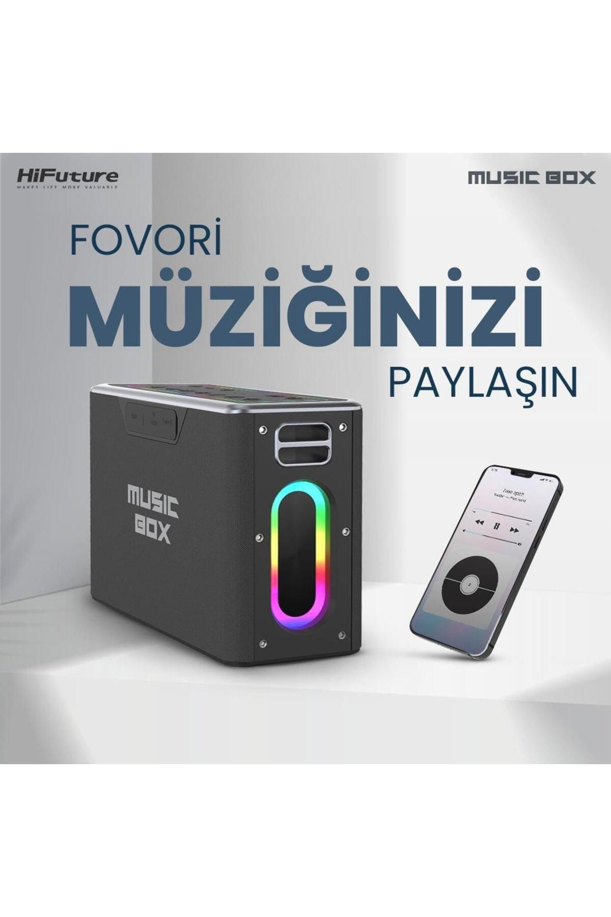 HiFuture-Musicbox 2 - 100W Speaker, Wireless Tws Karaoke, 2 Microphone, Rgb Illuminated Silver 6