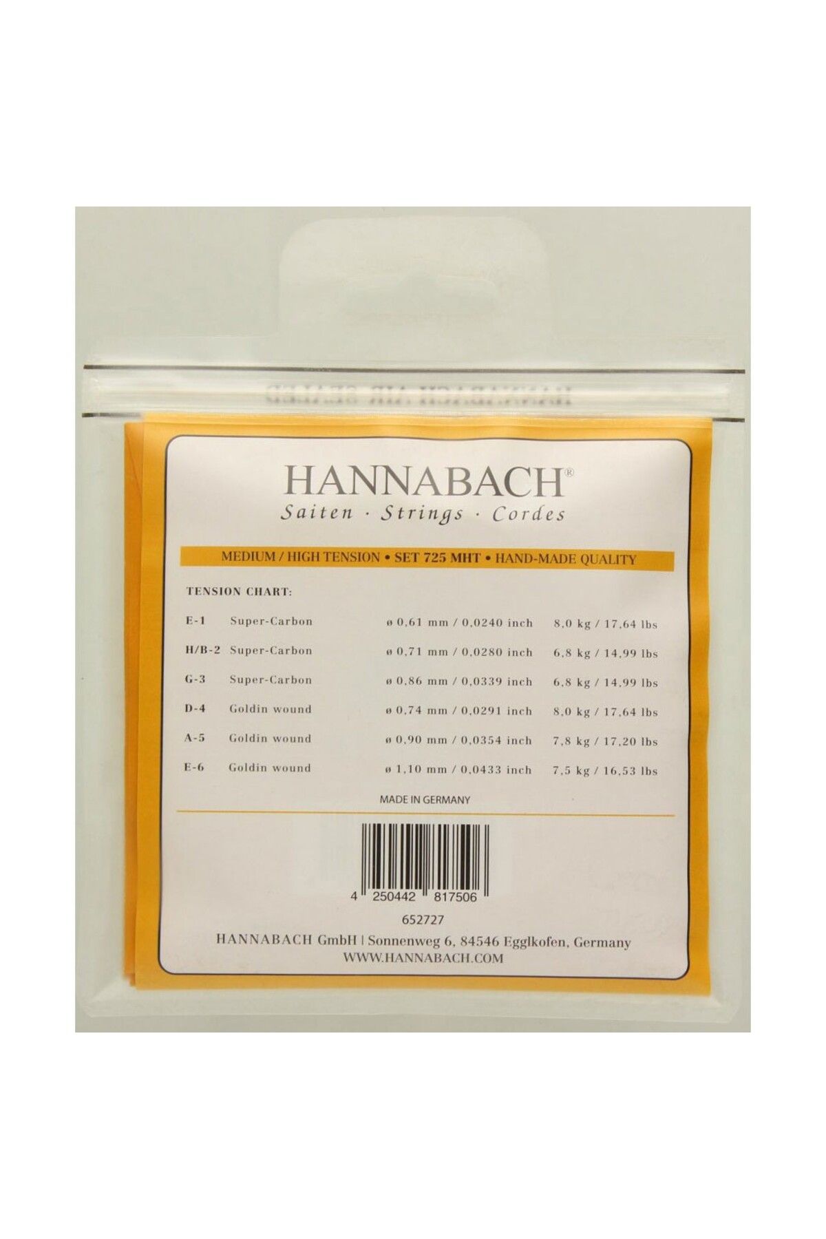Hannabach-Goldin 725 Mht Classic Guitar String 2
