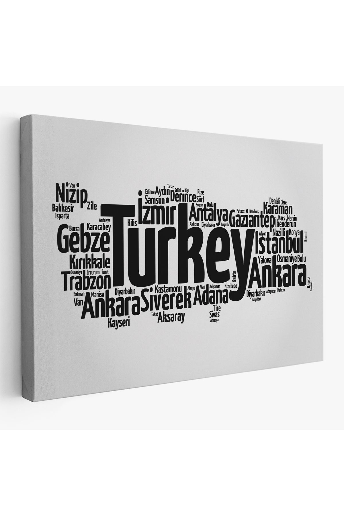 bluvex İller İsimli Dekoratif Kanvas Tablo 1018