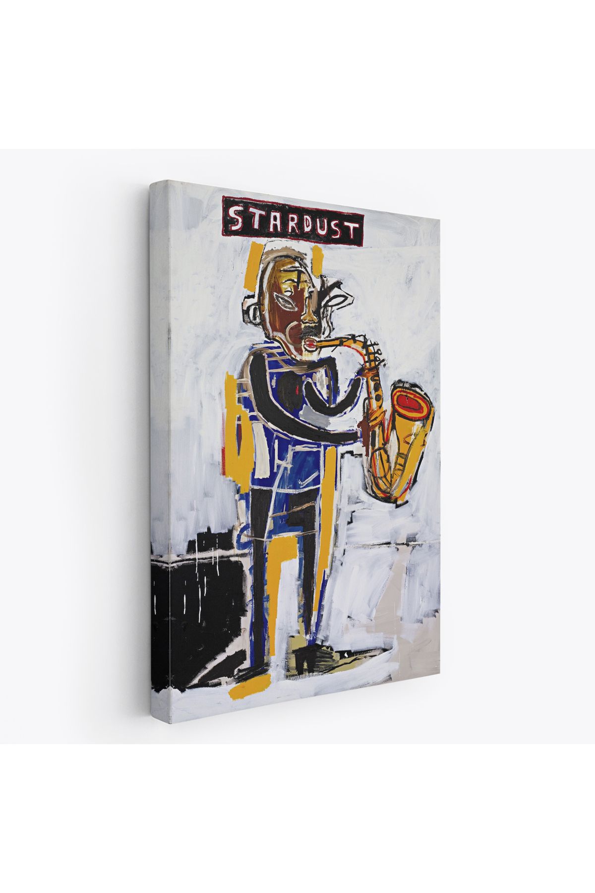 Atik Tasarım Jean Michel Basquiat Stardust Saksafon Kanvas Tablo, Sokak sanatı, Pop Art-4963