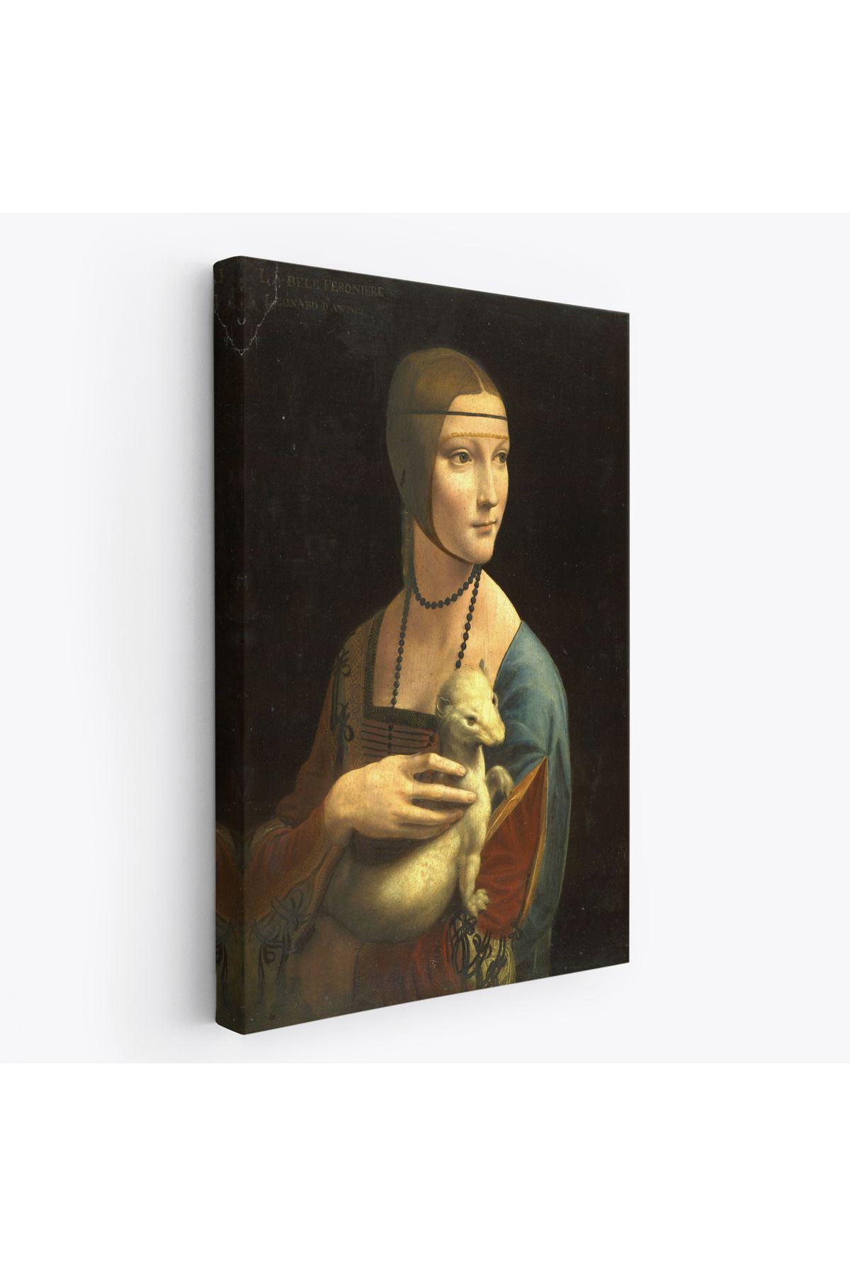 Jusoon Ermine Leonardo Da Vinci'nın Kakımlı Kadın Eseri Kanvas Tablo / The Lady with Bangs-5113