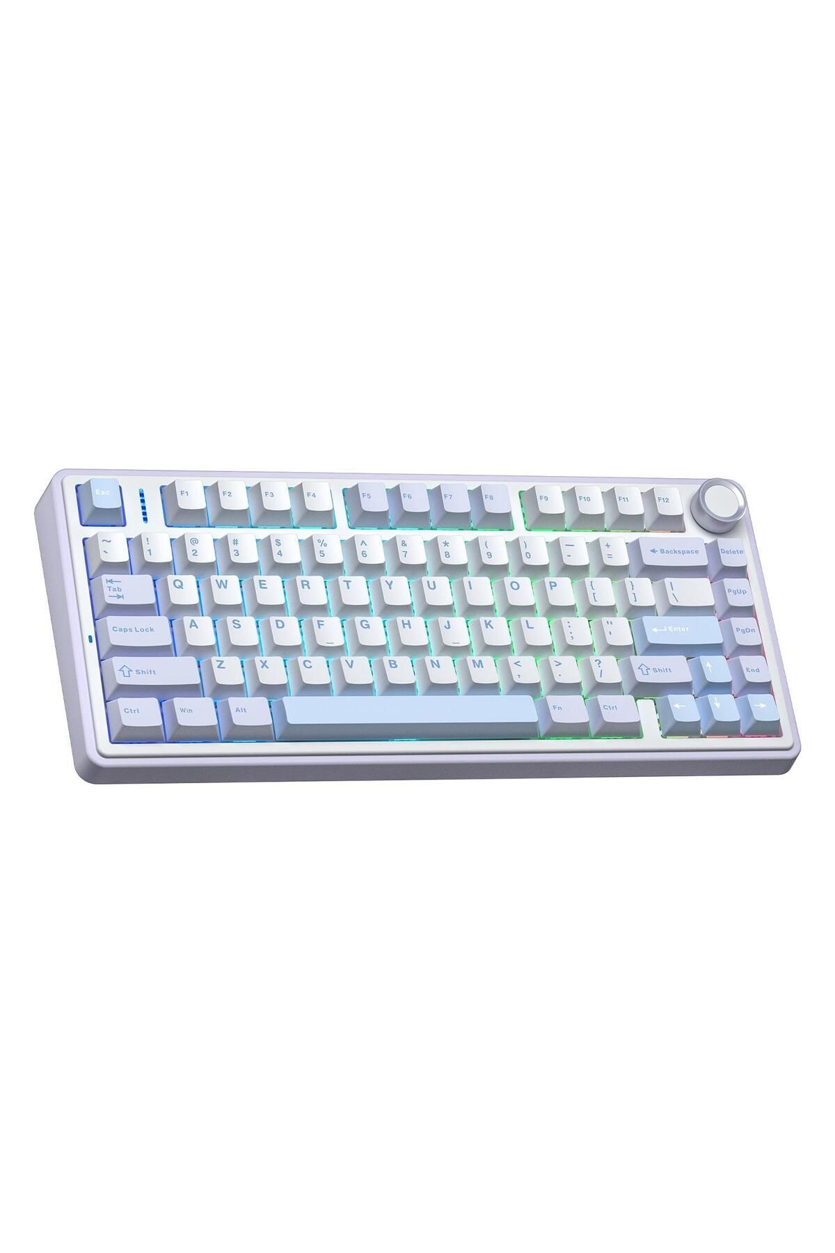 Aula-F75 Mechanical Rgb Gray Switch - Wireless Macro, Hot Swap Keyboard, Ice Blue 3