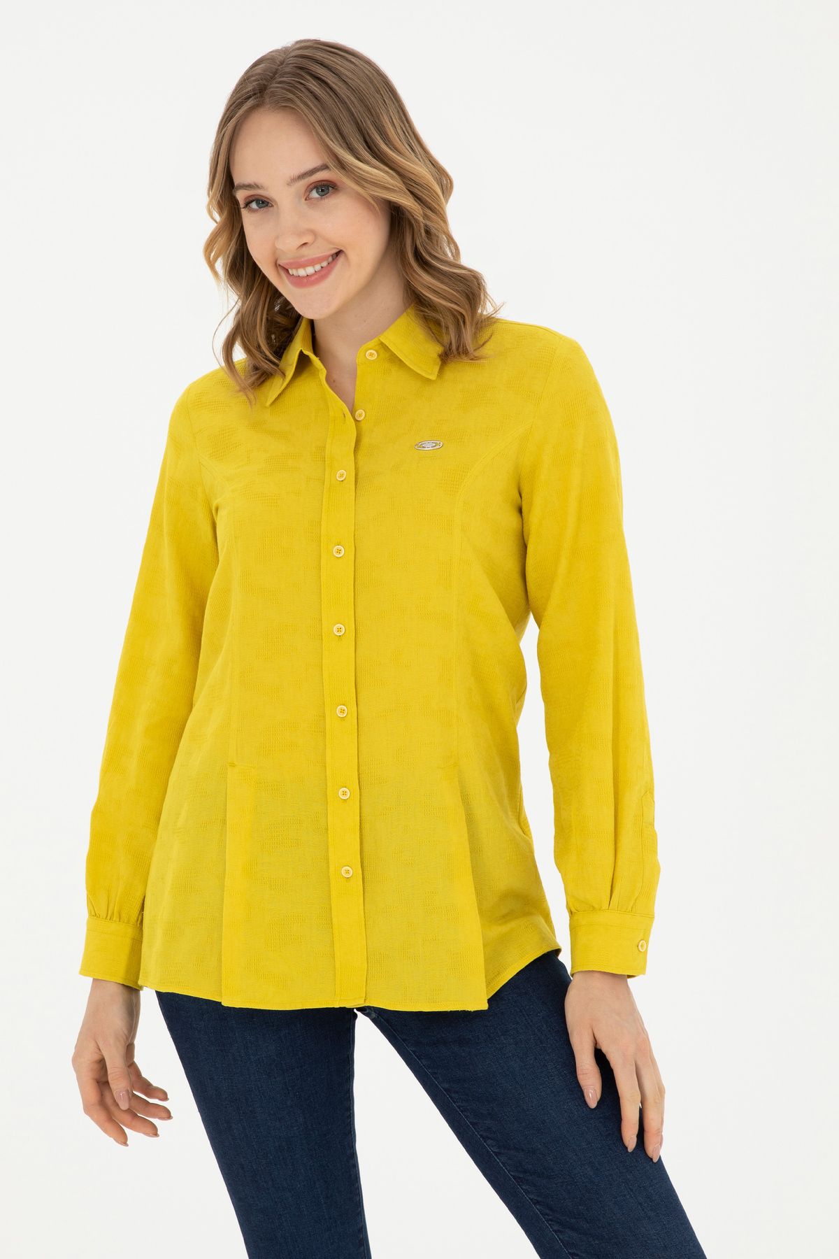 U.S. Polo Assn.-Women's Yellow Long Sleeve Shirt 50283413 -Vr044 1