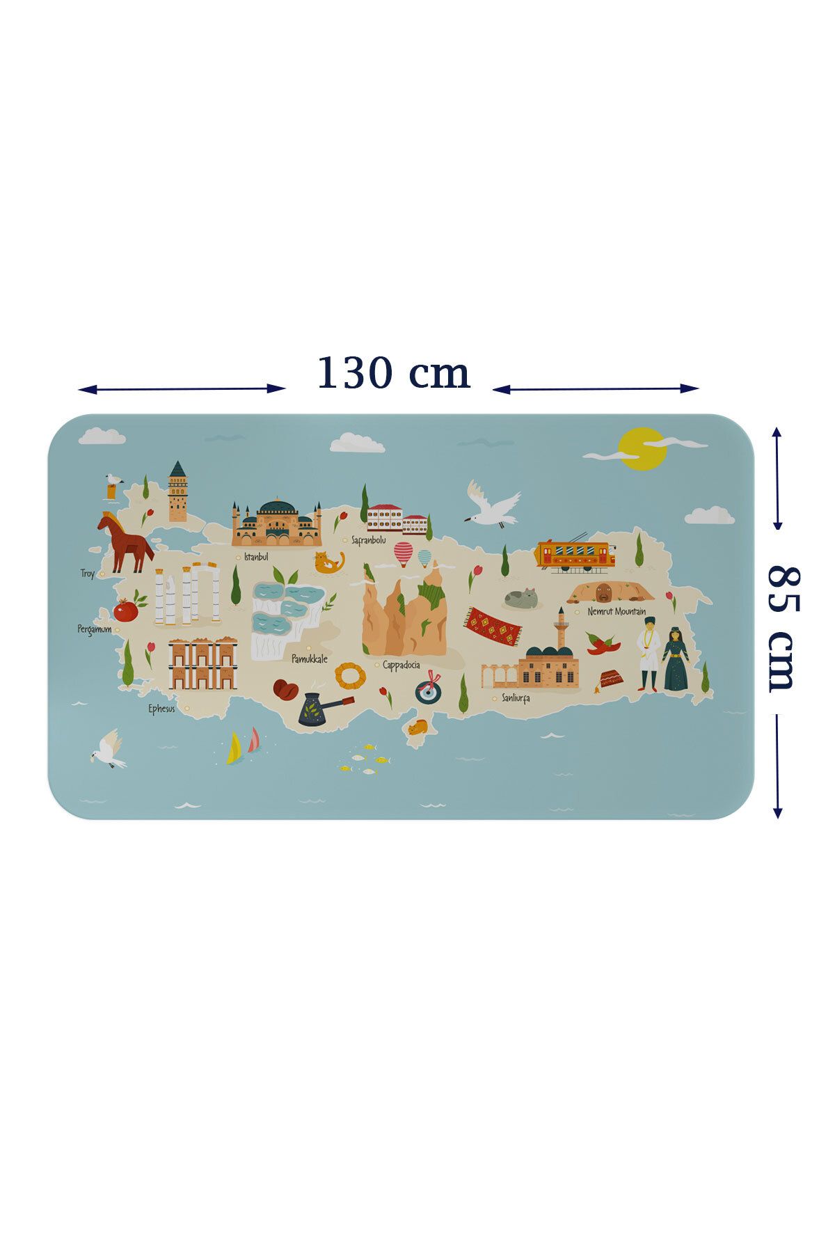Haye Collection Eğitici ve Öğretici Cocuk Odası Türkiye Haritası Duvar Sticker-85x130-3879