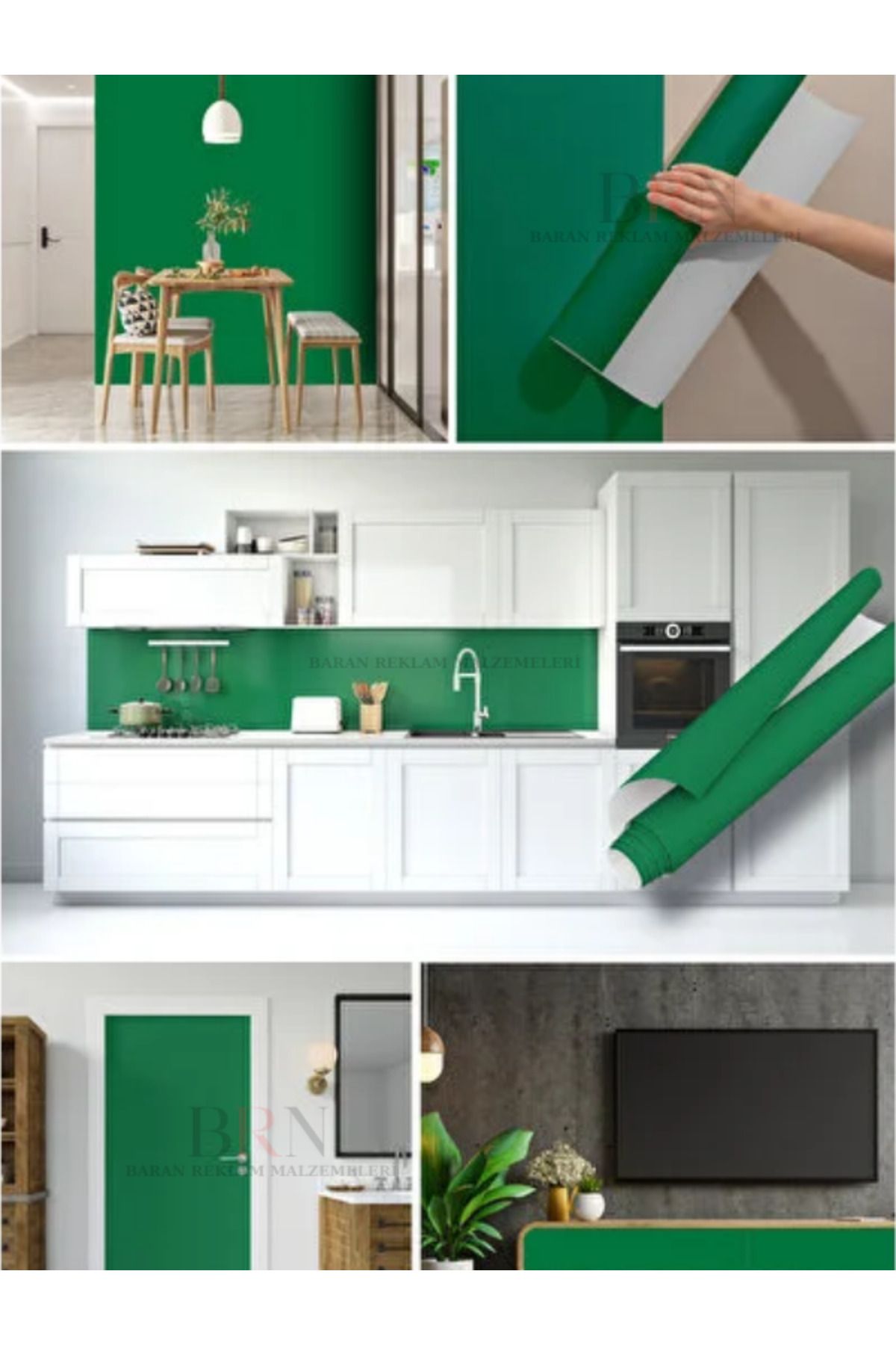 BRN Reklam-Matte Green Table Cabinet Whiteware Plating Foil Self-Adhesive 60X100 2