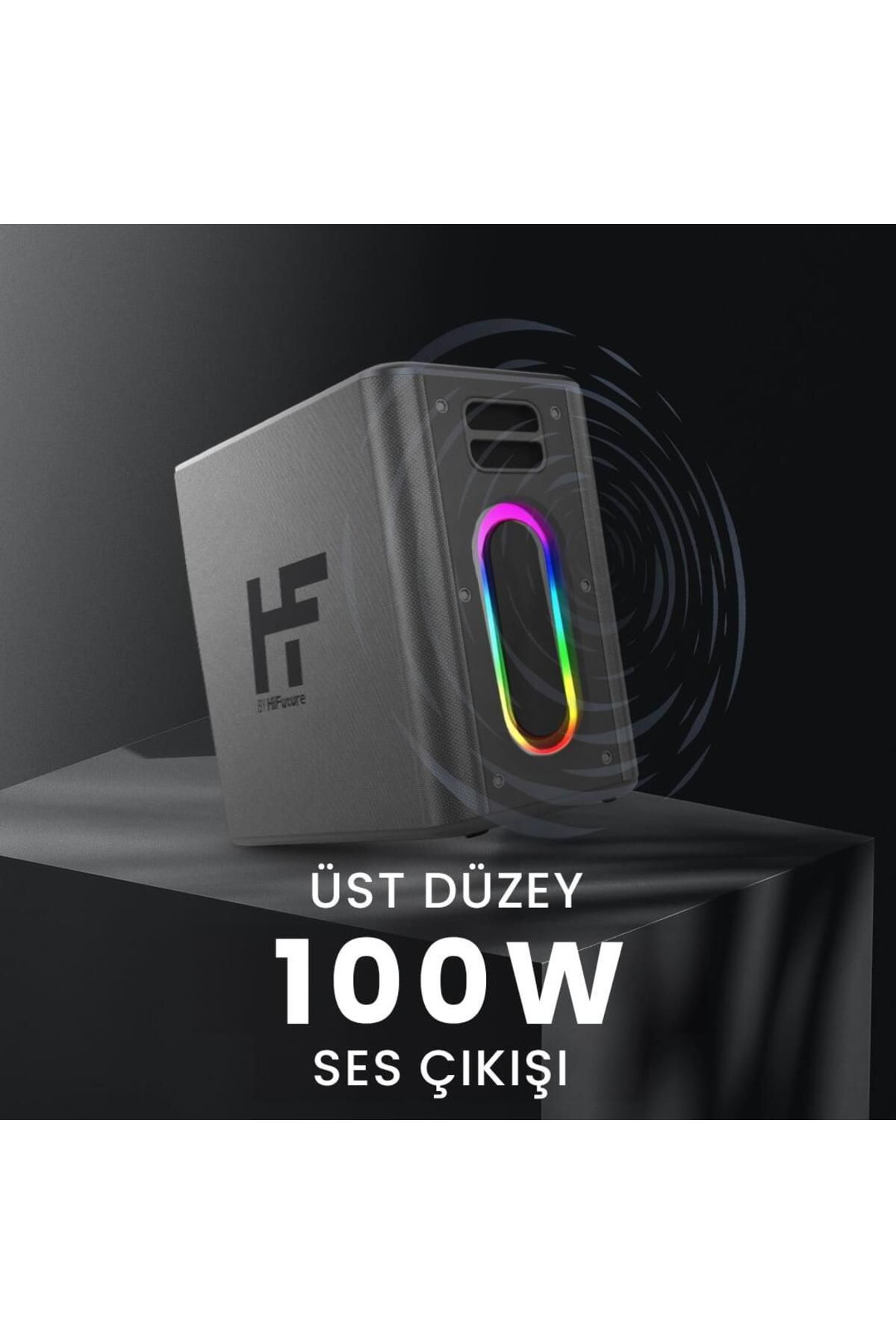 HiFuture-Musicbox 2 - 100W Speaker, Wireless Tws Karaoke, 2 Microphone, Rgb Illuminated Silver 5