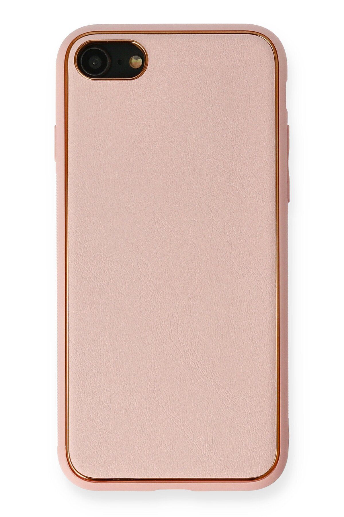 NewFace iPhone 8 Kılıf Coco Deri Silikon Kapak - Pembe ZRNET